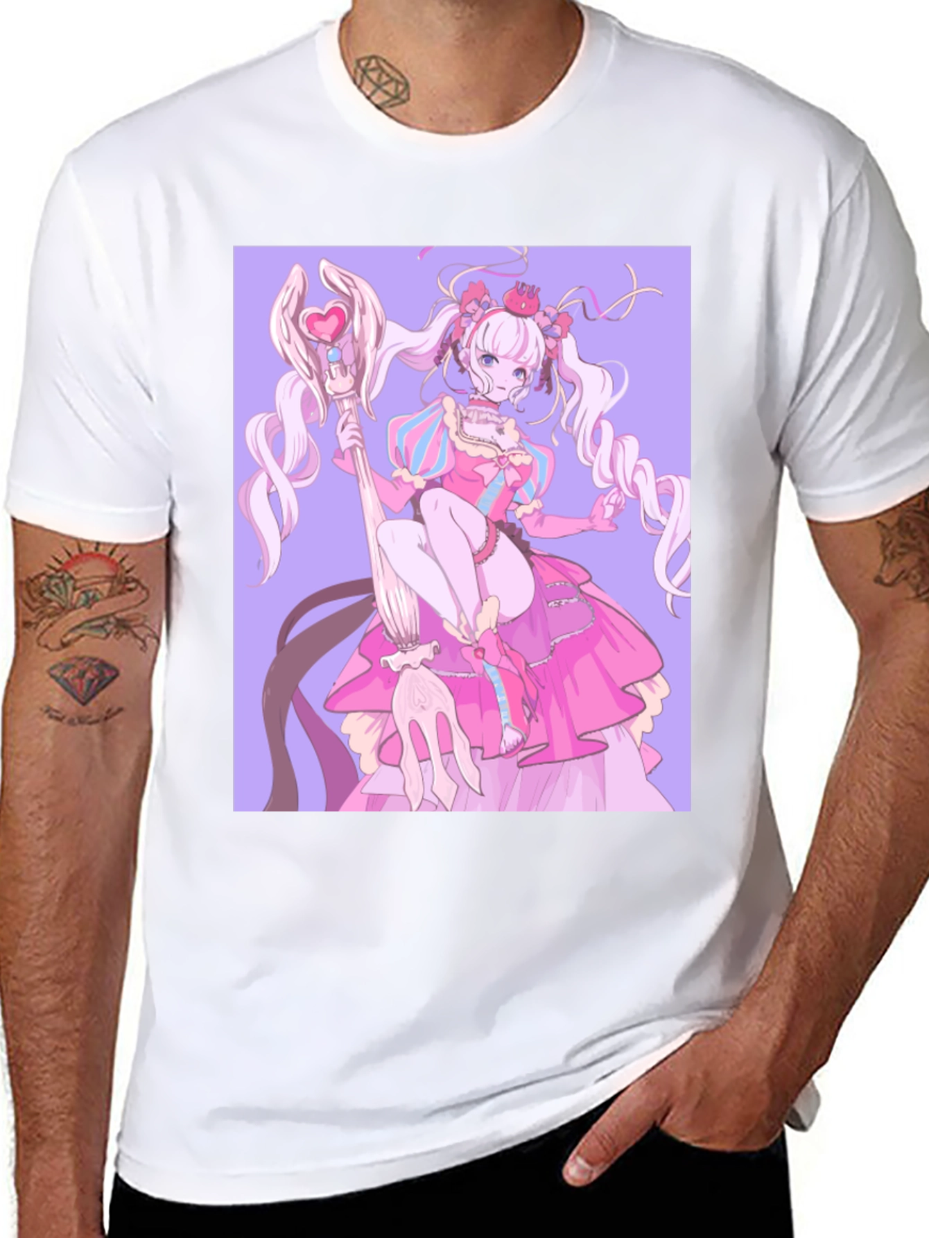 Anime Girl Graphic Black T-Shirt