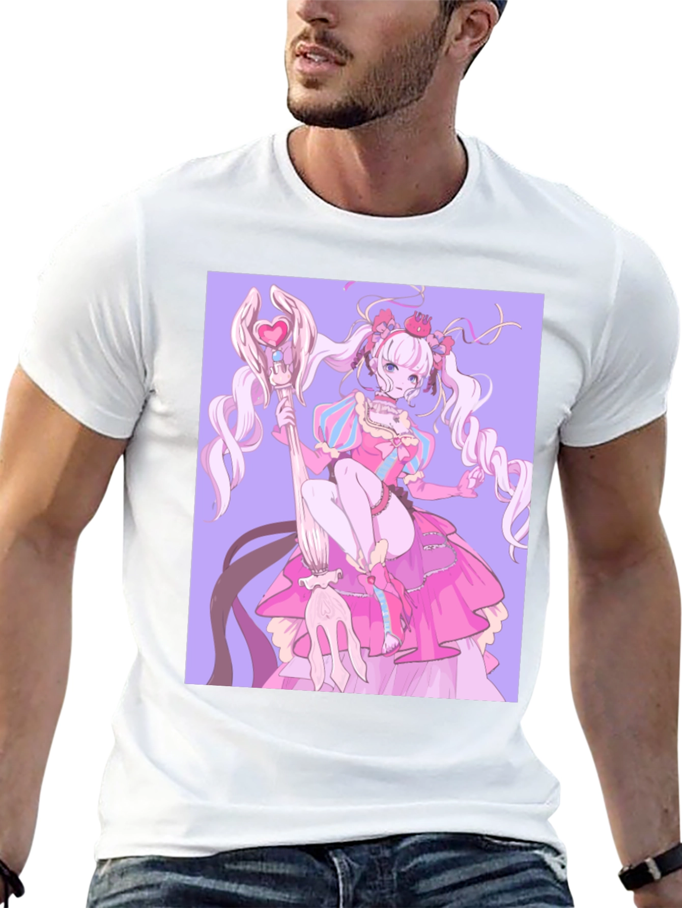Anime Girl Graphic Black T-Shirt
