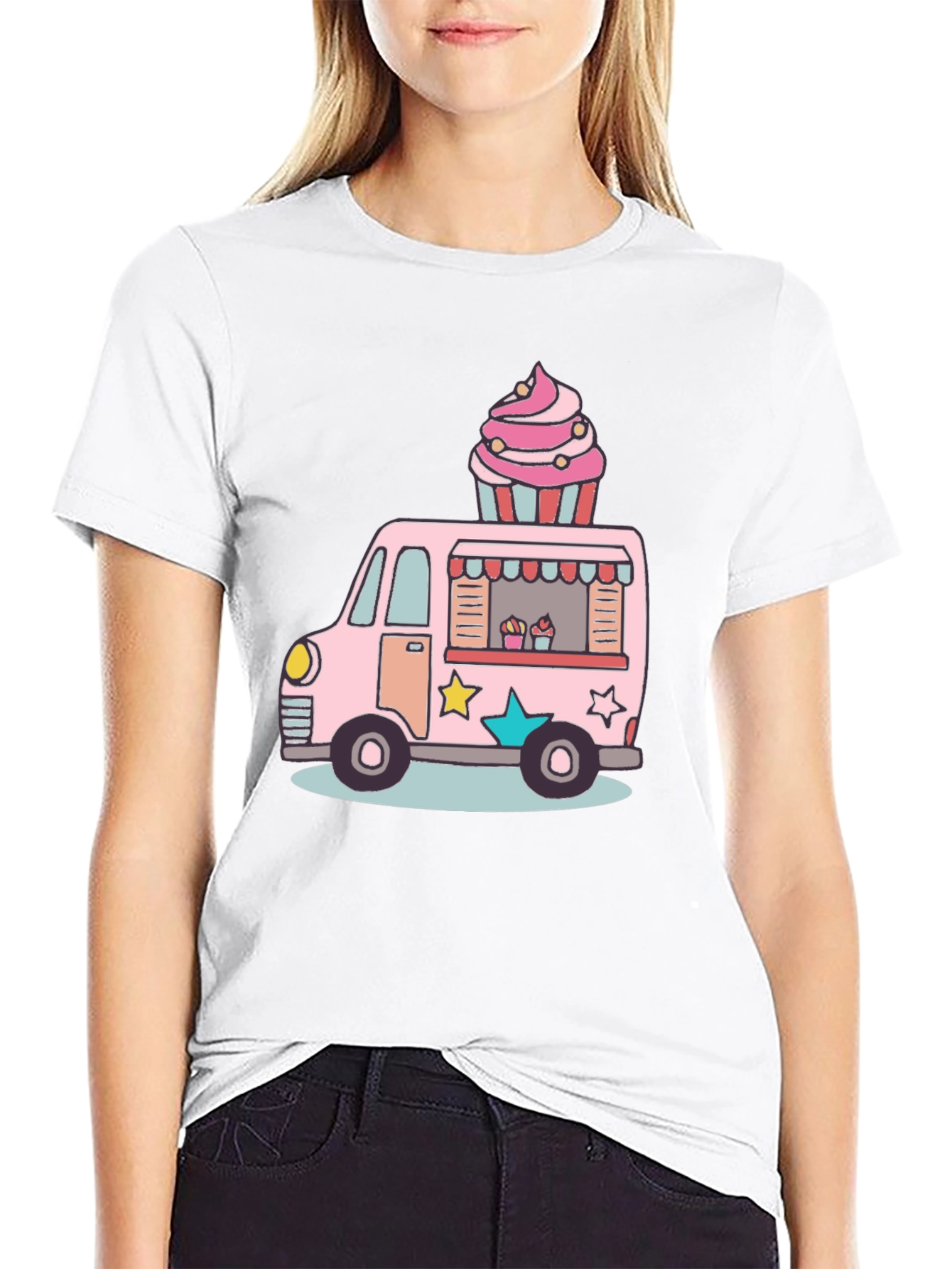Cupcake Truck Graphic T-Shirt - Novelty Foodie Tee