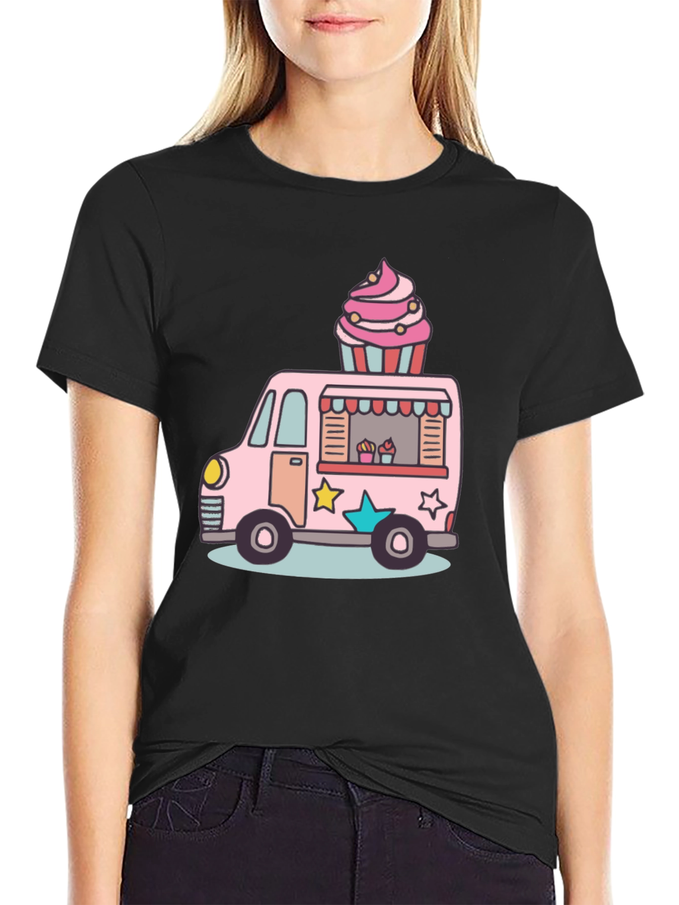 Cupcake Truck Graphic T-Shirt - Novelty Foodie Tee