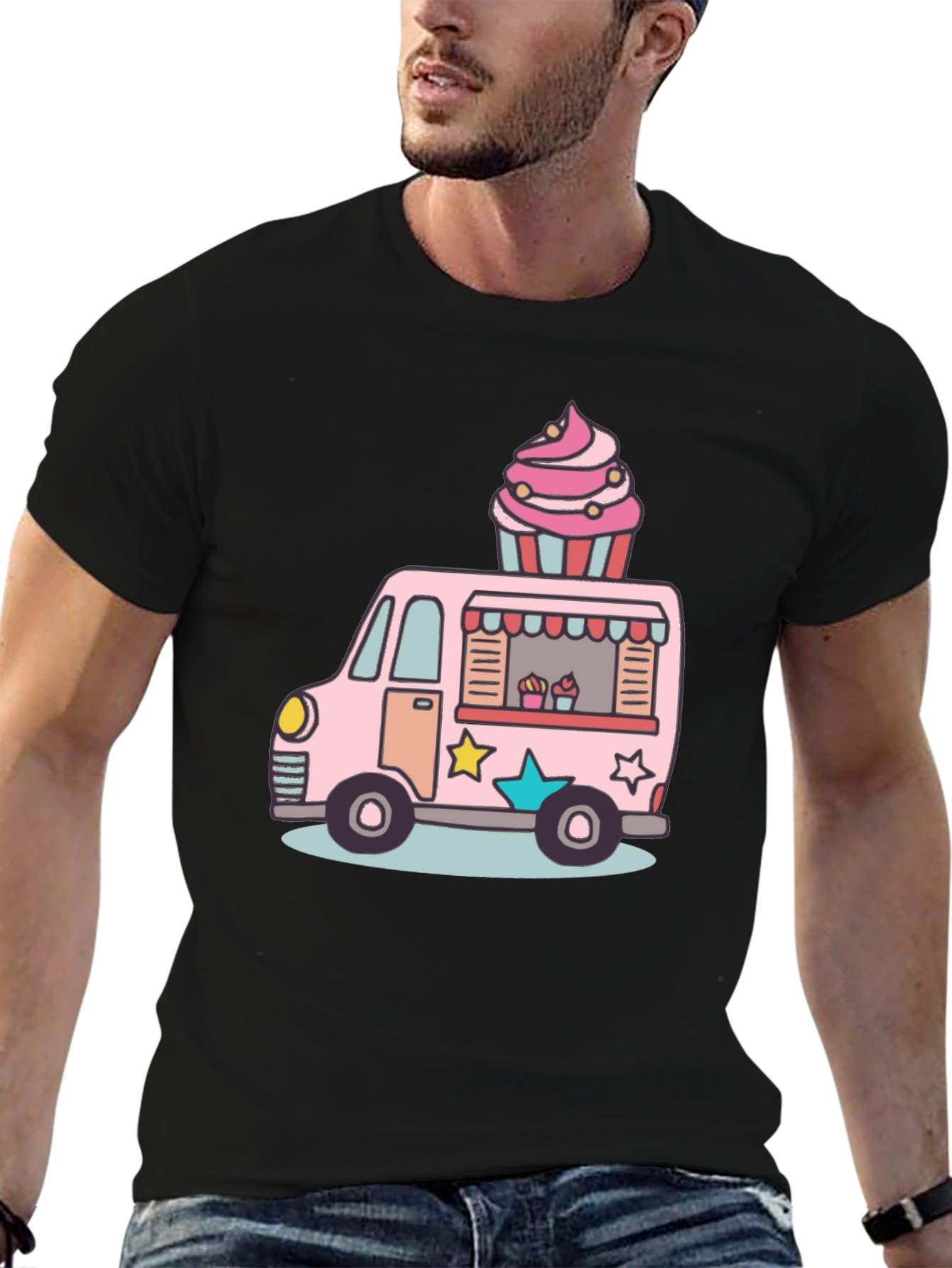 Cupcake Truck Graphic T-Shirt - Novelty Foodie Tee