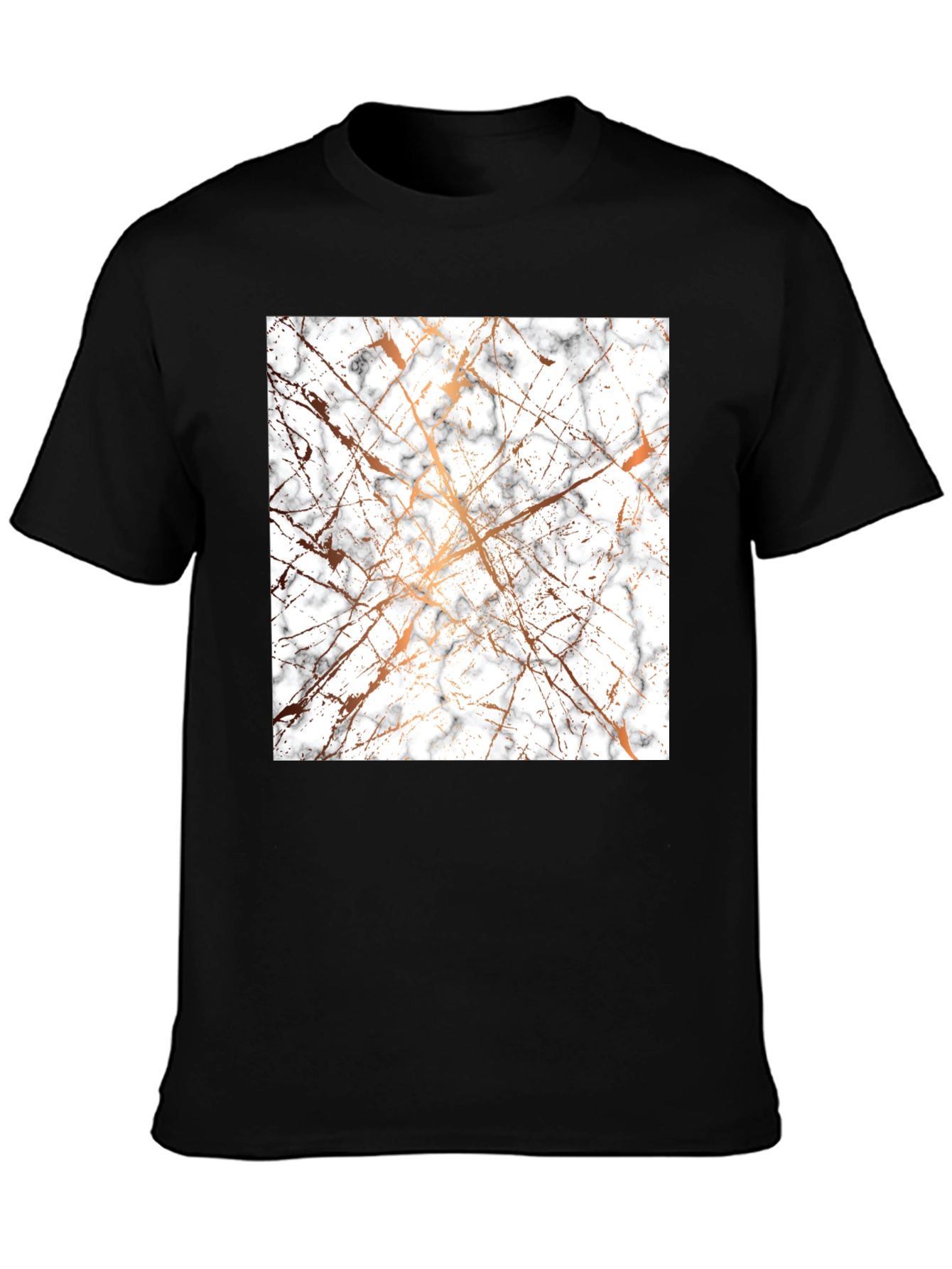 Marble Pattern Black T-Shirt