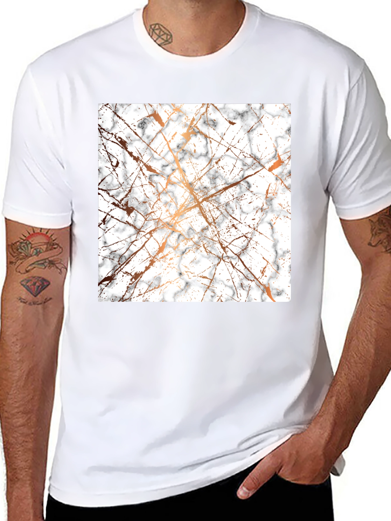 Marble Pattern Black T-Shirt