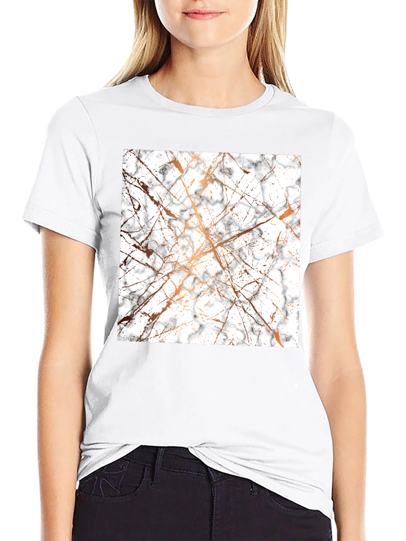 Marble Pattern Black T-Shirt