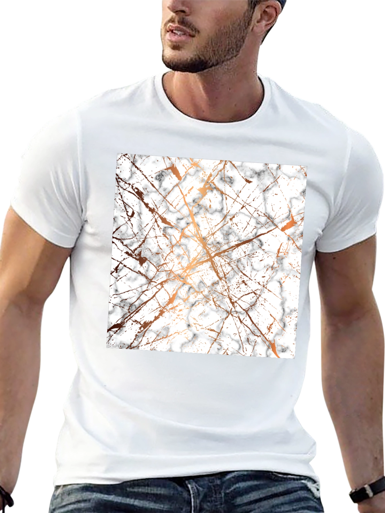 Marble Pattern Black T-Shirt