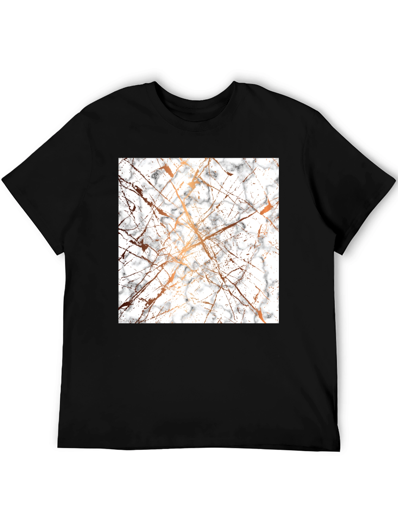 Marble Pattern Black T-Shirt