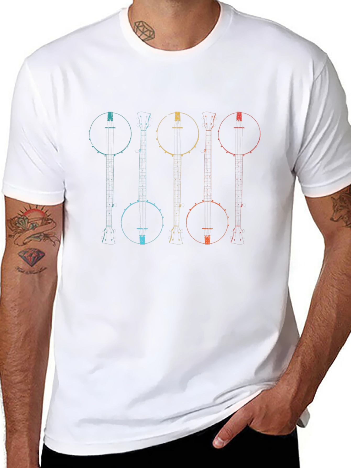 Retro Banjo Instrument Graphic Tee