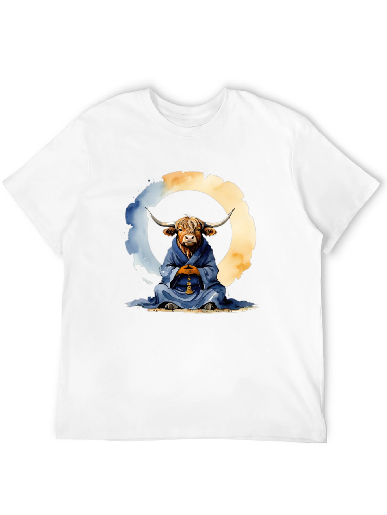 Meditating Highland Cow T-Shirt - Zen Bull Tee
