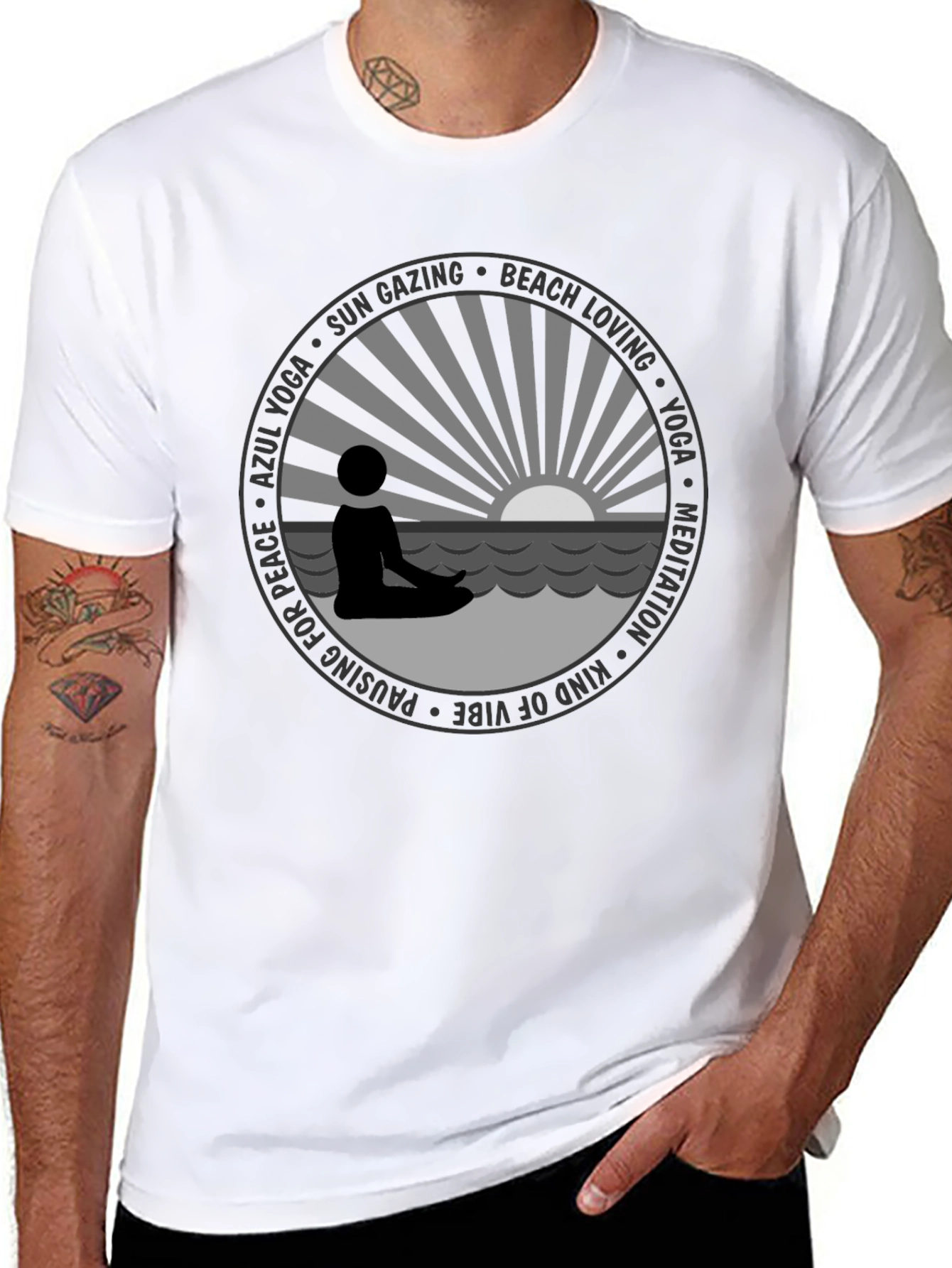 Yoga Meditation Beach Graphic Tee
