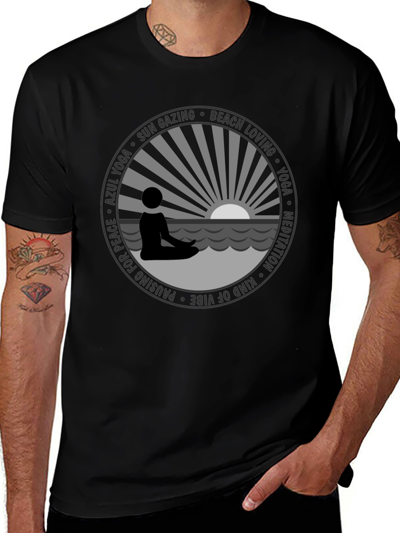 Yoga Meditation Beach Graphic Tee