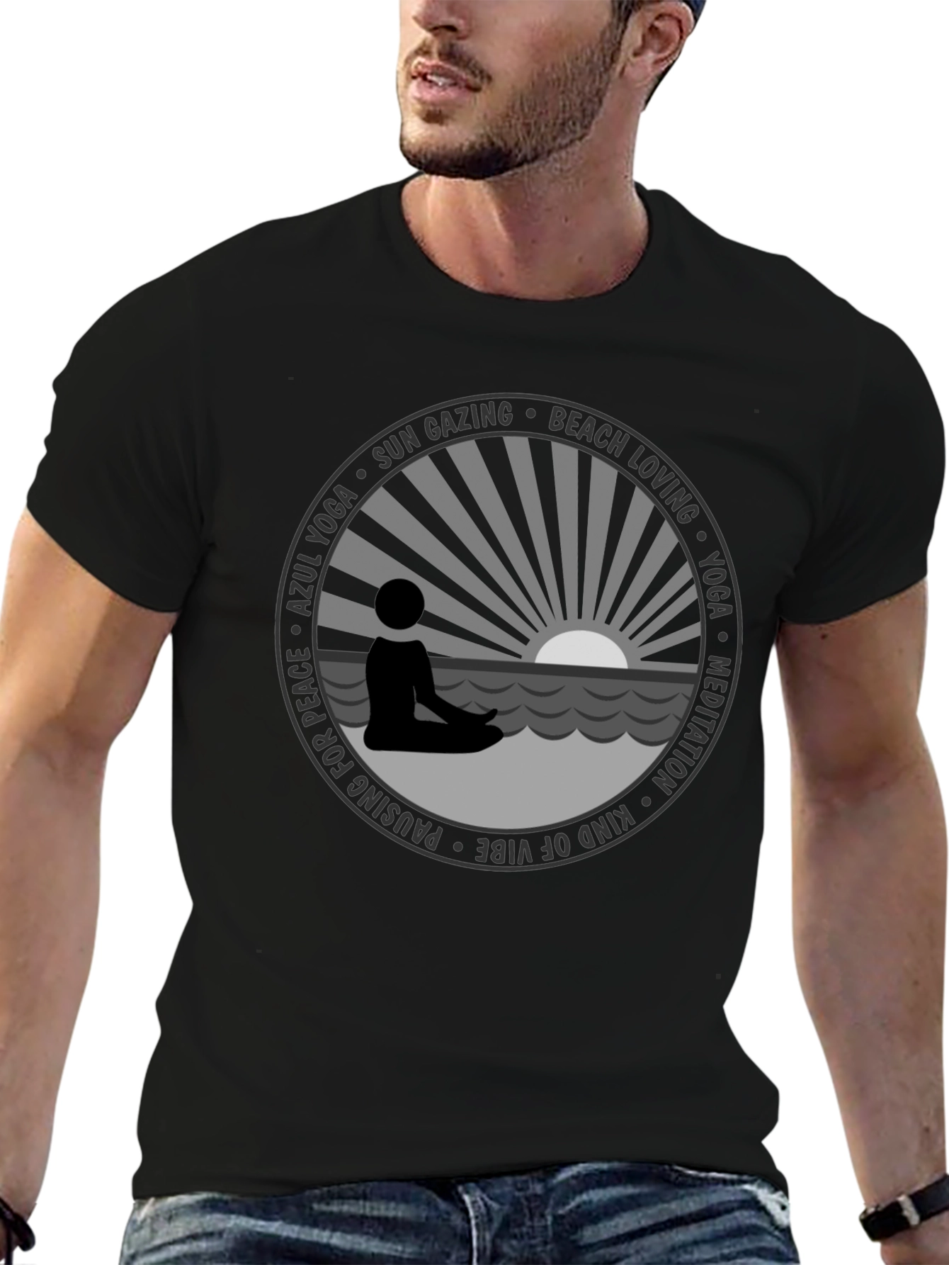 Yoga Meditation Beach Graphic Tee