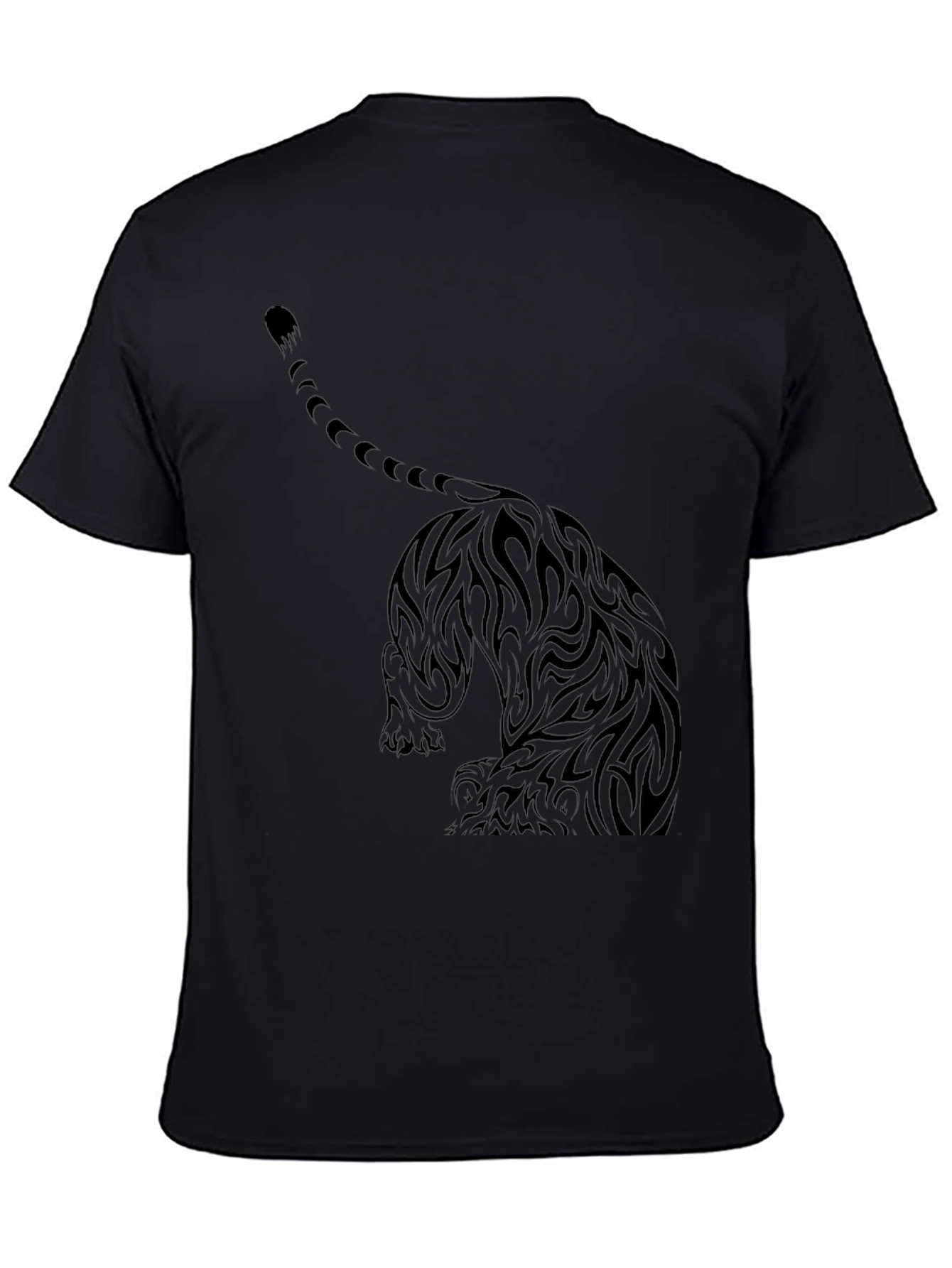 Tribal Tiger Graphic T-Shirt - Mens Black Tee