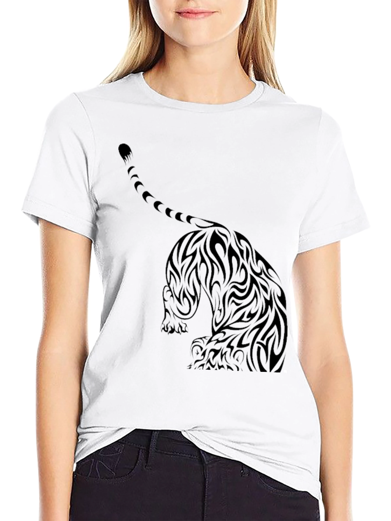 Tribal Tiger Graphic T-Shirt - Mens Black Tee