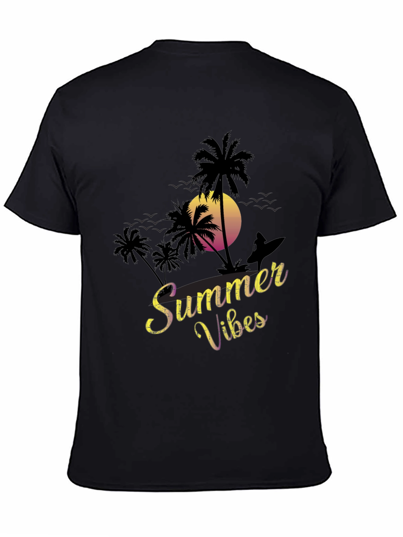 Summer Vibes T-Shirt - Beach Palm Tree Sunset Tee