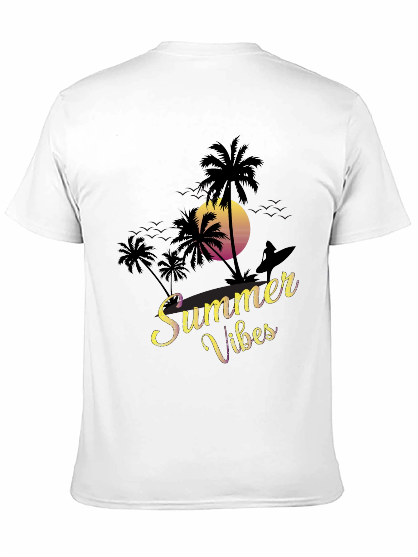 Summer Vibes T-Shirt - Beach Palm Tree Sunset Tee