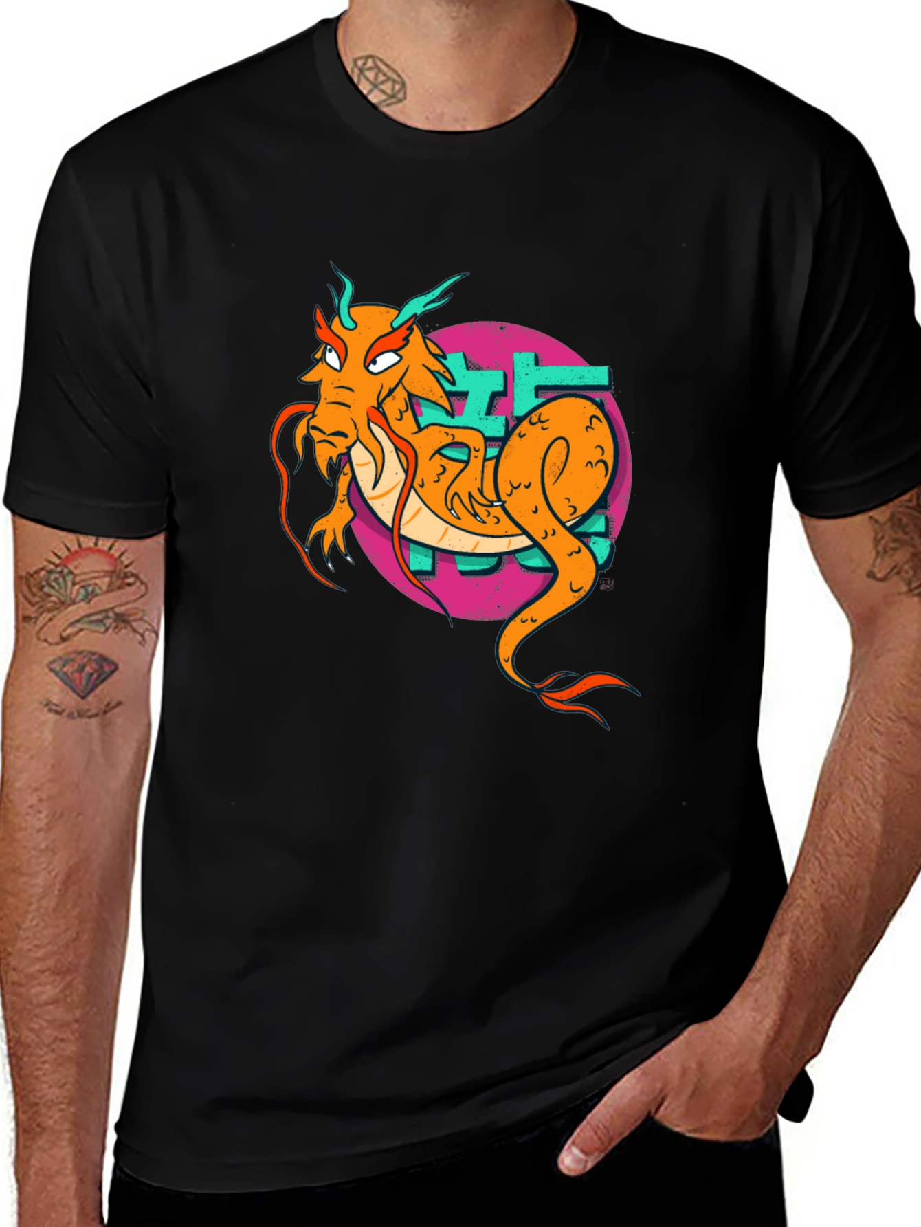 Dragon Graphic Print Tee - Cool Asian Style