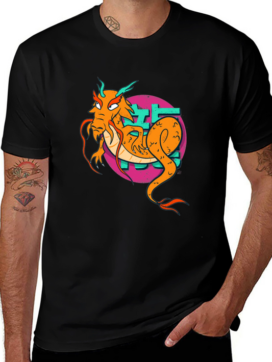 Dragon Graphic Print Tee - Cool Asian Style