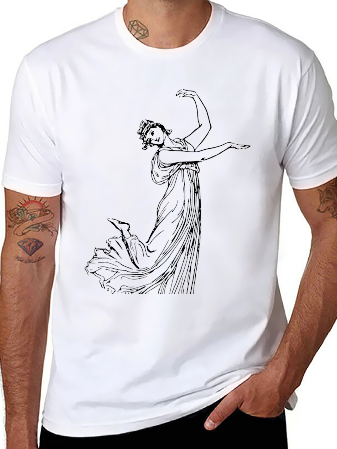 Classical Art Black T-Shirt - Artistic Graphic Tee