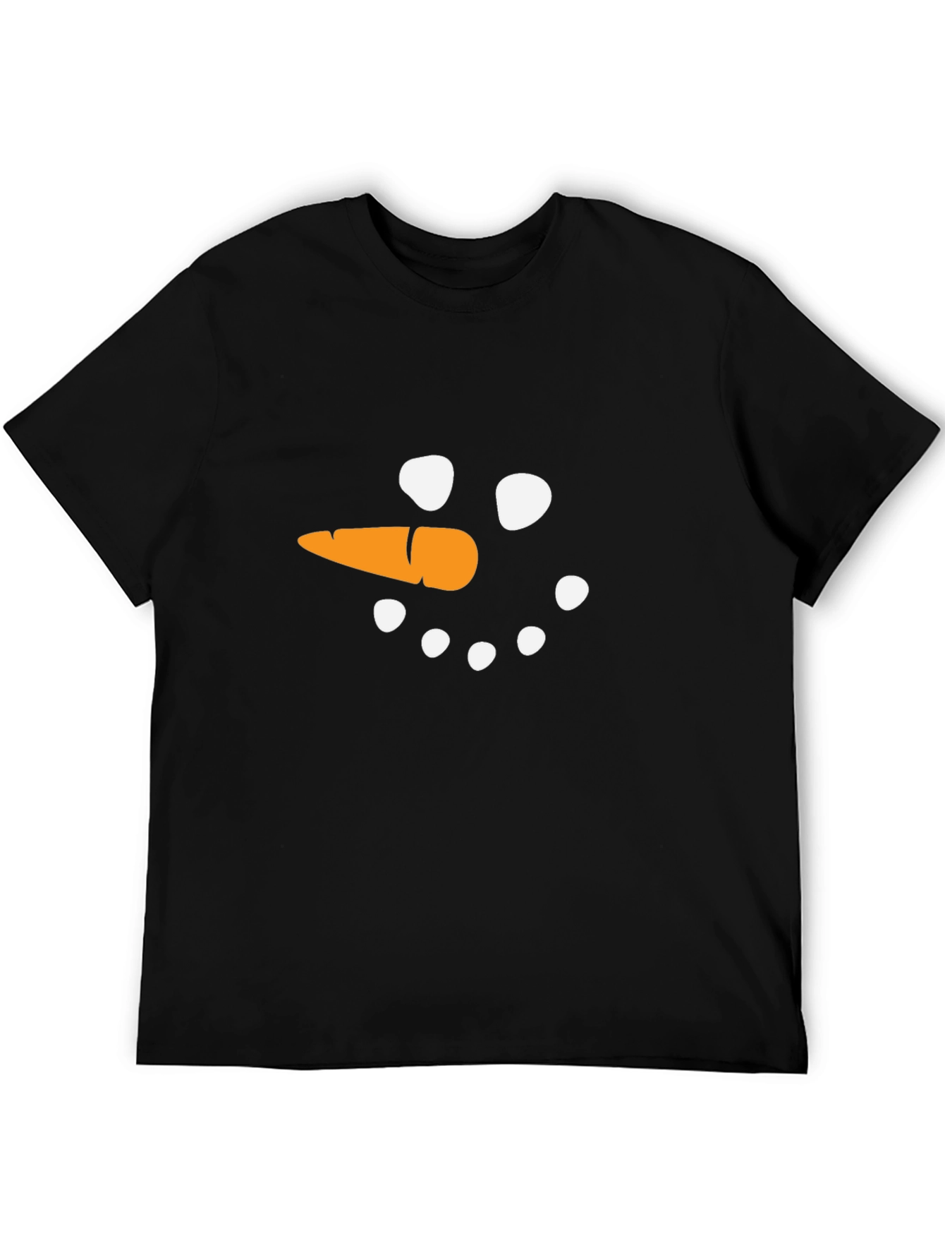 Snowman Face Graphic Black T-Shirt