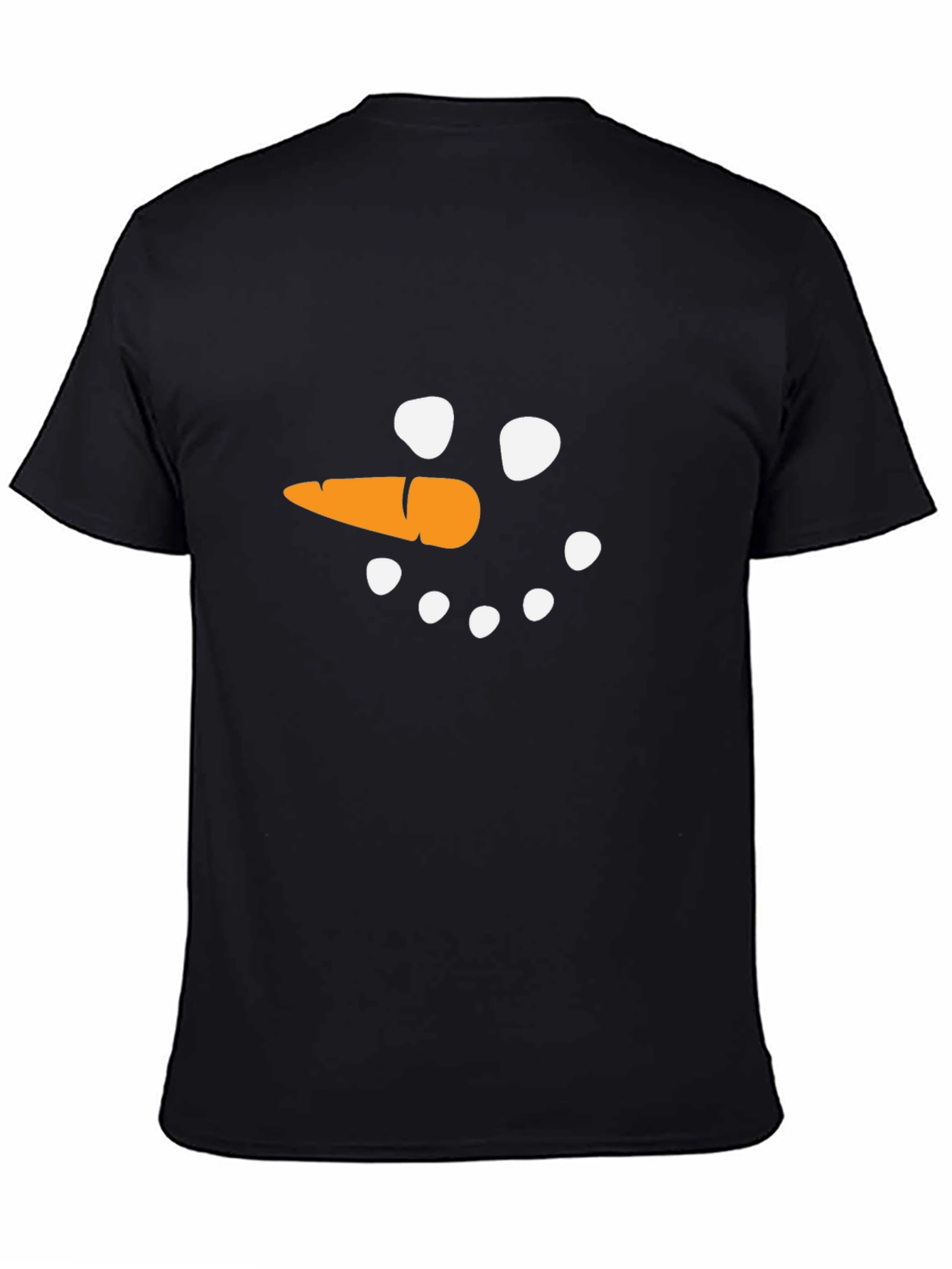 Snowman Face Graphic Black T-Shirt