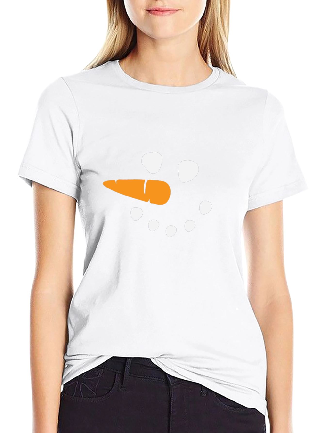 Snowman Face Graphic Black T-Shirt