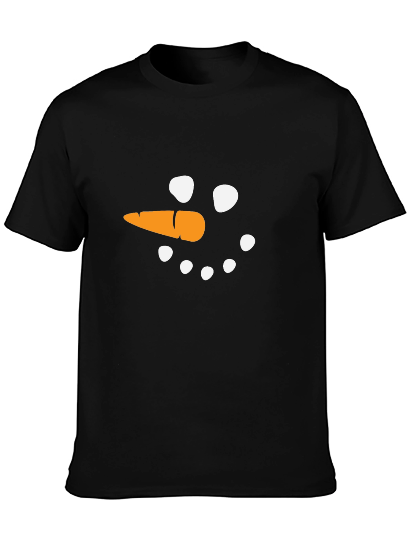 Snowman Face Graphic Black T-Shirt