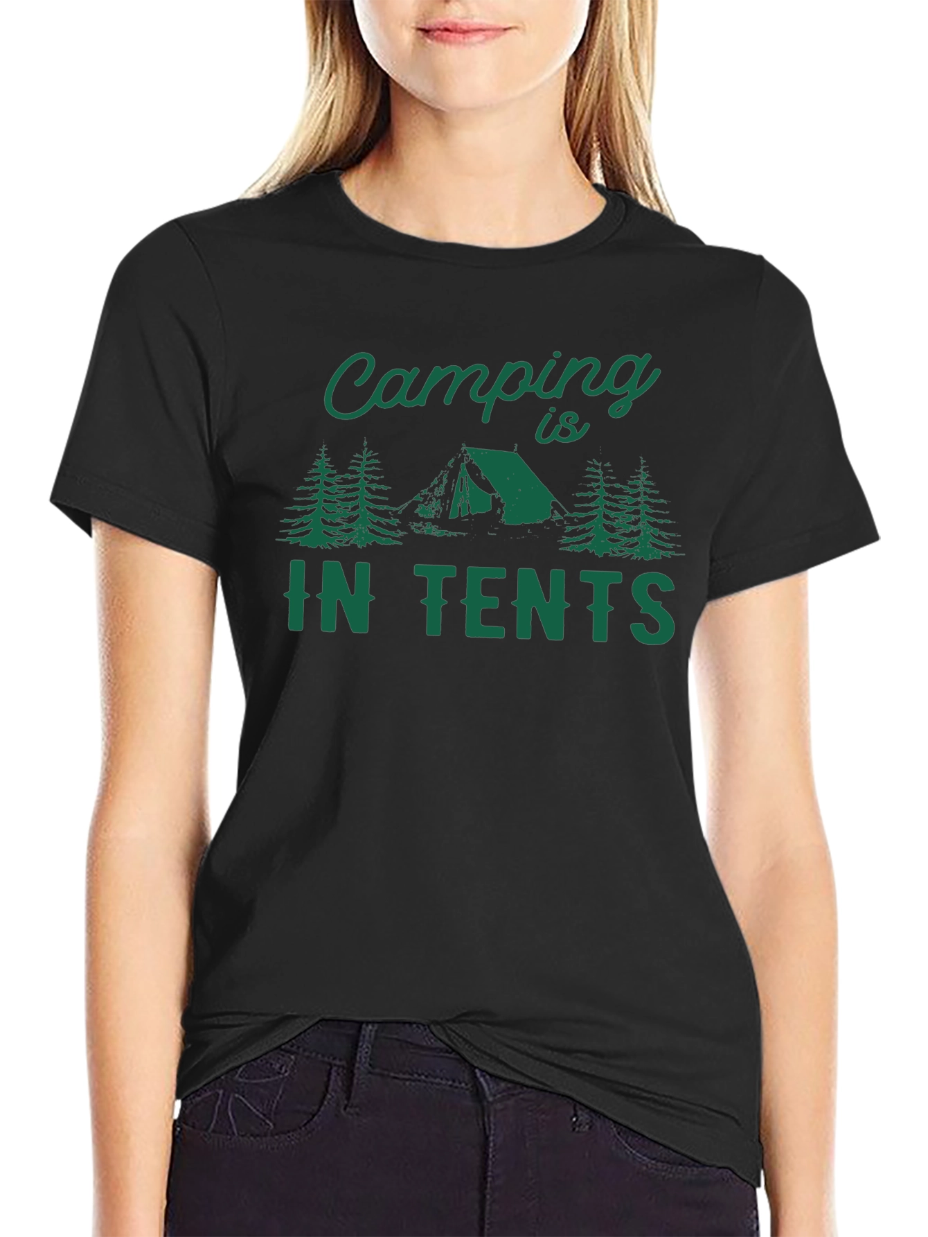 Camping in Tents Graphic Tee - Black