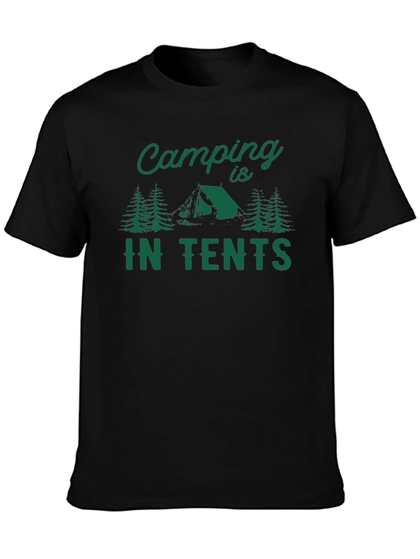Camping in Tents Graphic Tee - Black