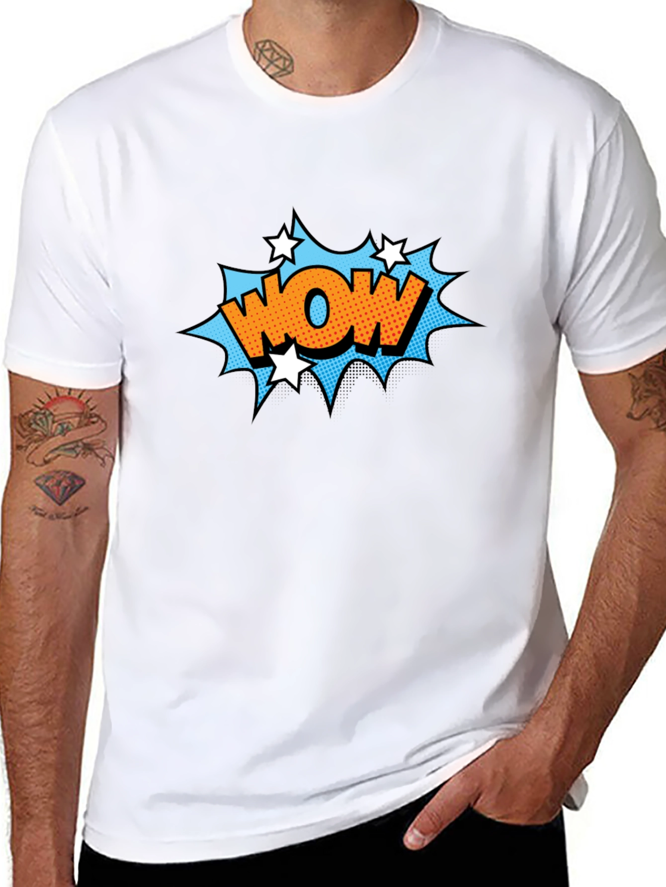 Wow Comic Graphic Black T-Shirt
