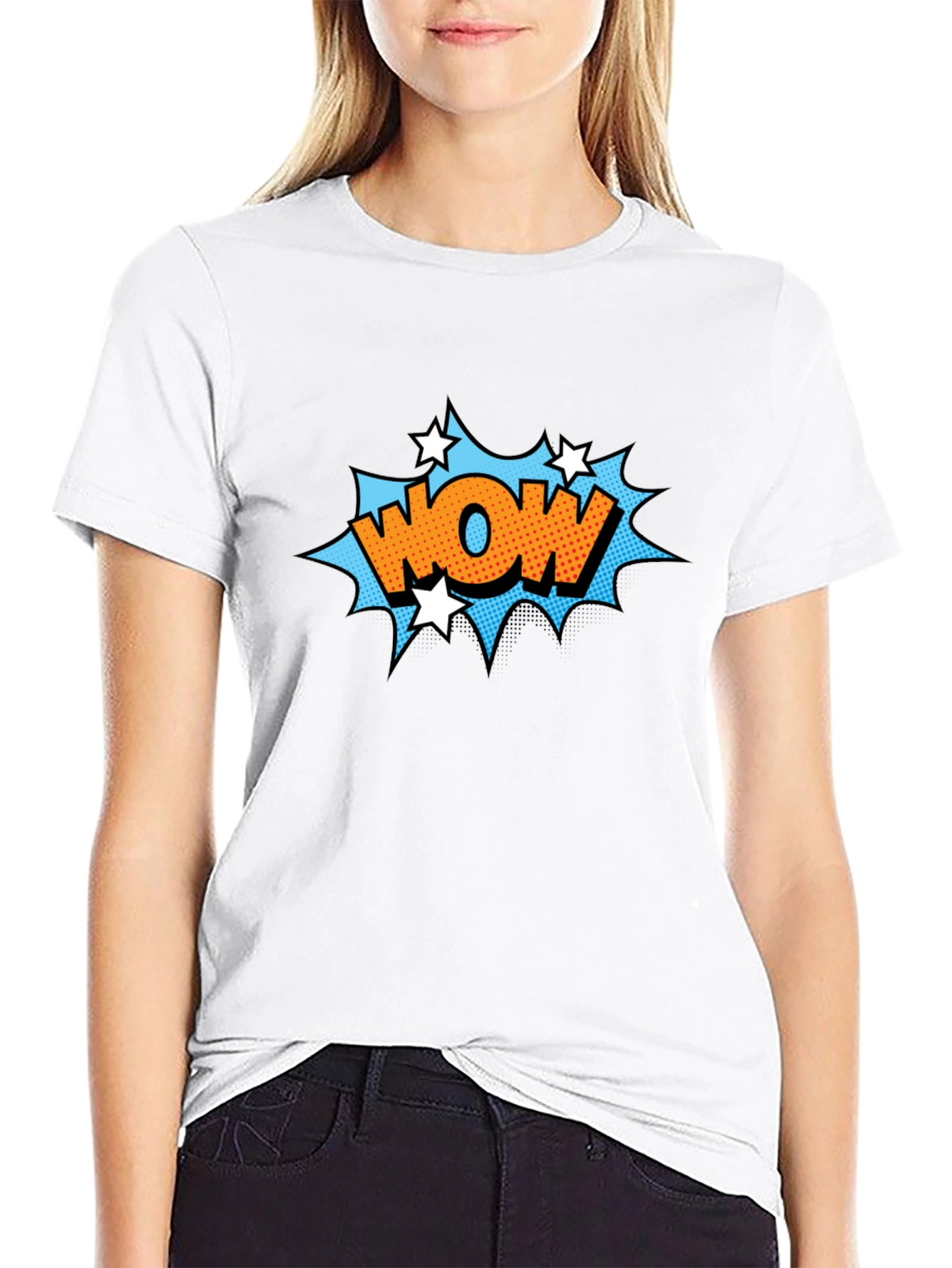 Wow Comic Graphic Black T-Shirt
