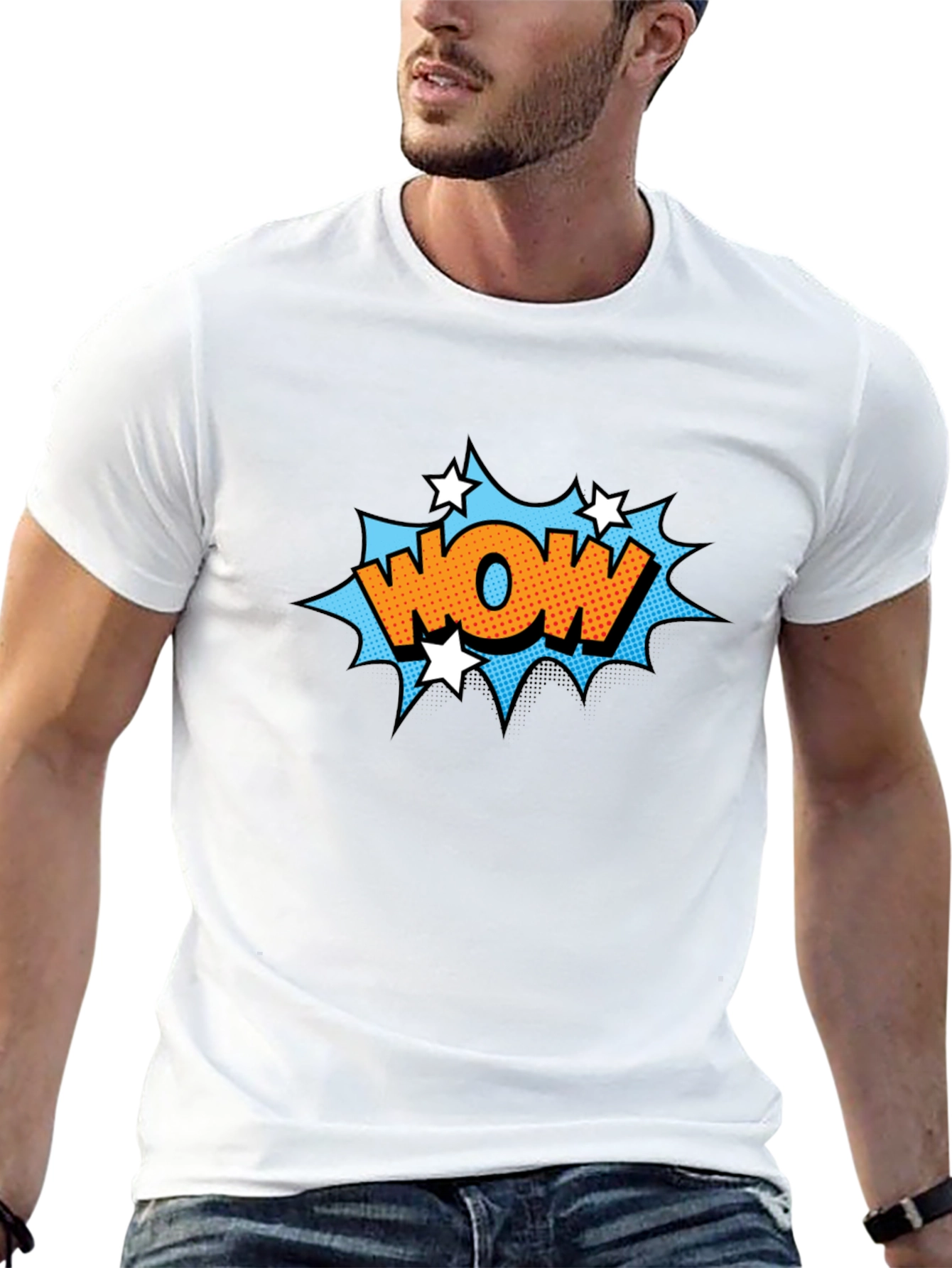 Wow Comic Graphic Black T-Shirt