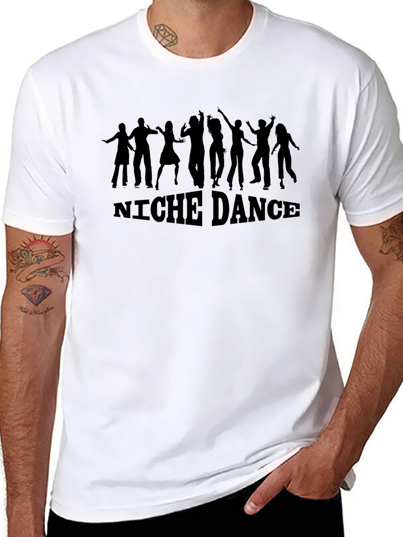 Niche Dance Graphic T-Shirt Black