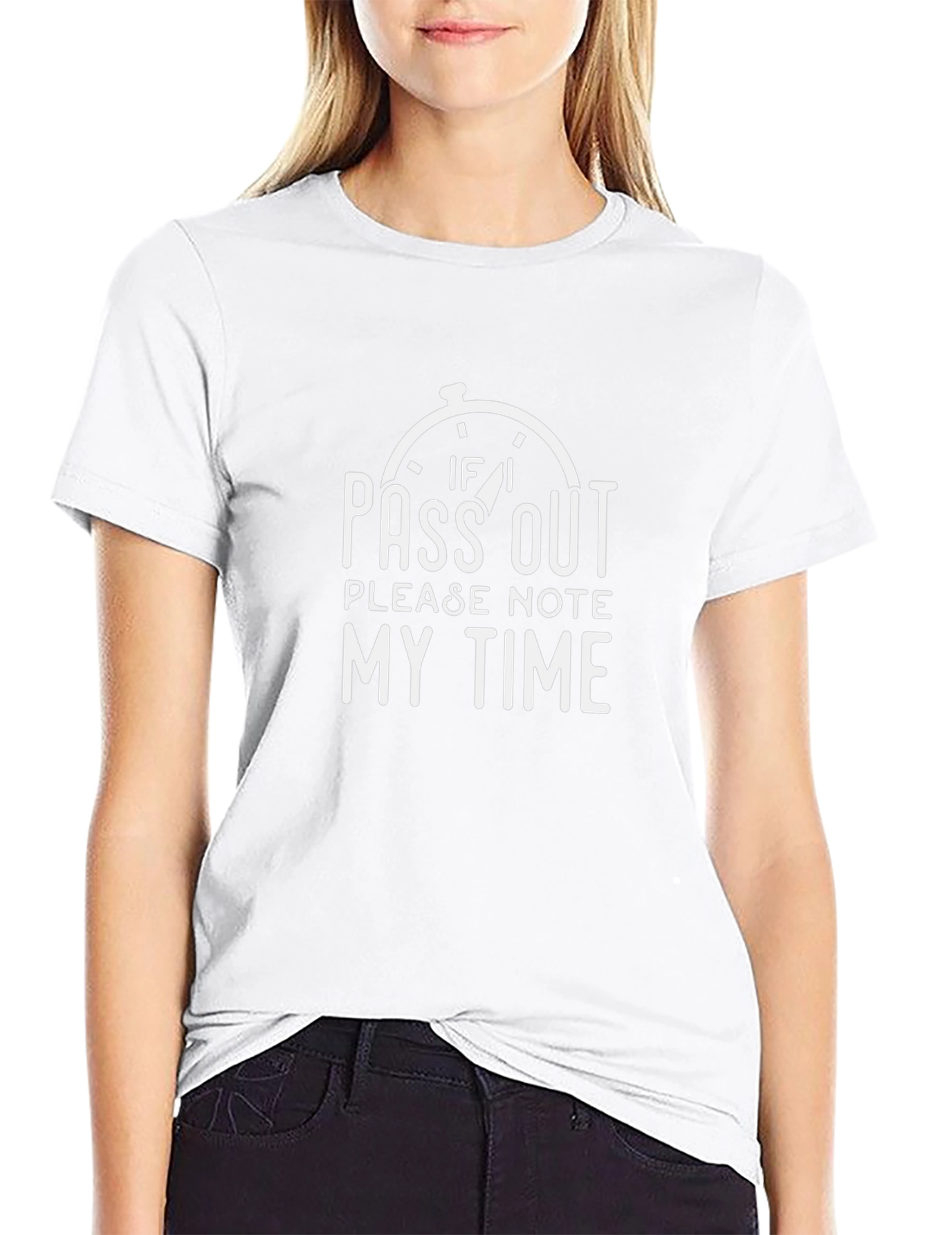 Funny Pass Out Graphic Print Crew Neck T-Shirt