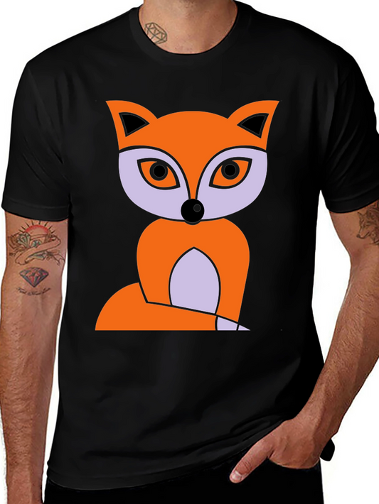 Fox Graphic Print T-Shirt - Black Cotton Tee