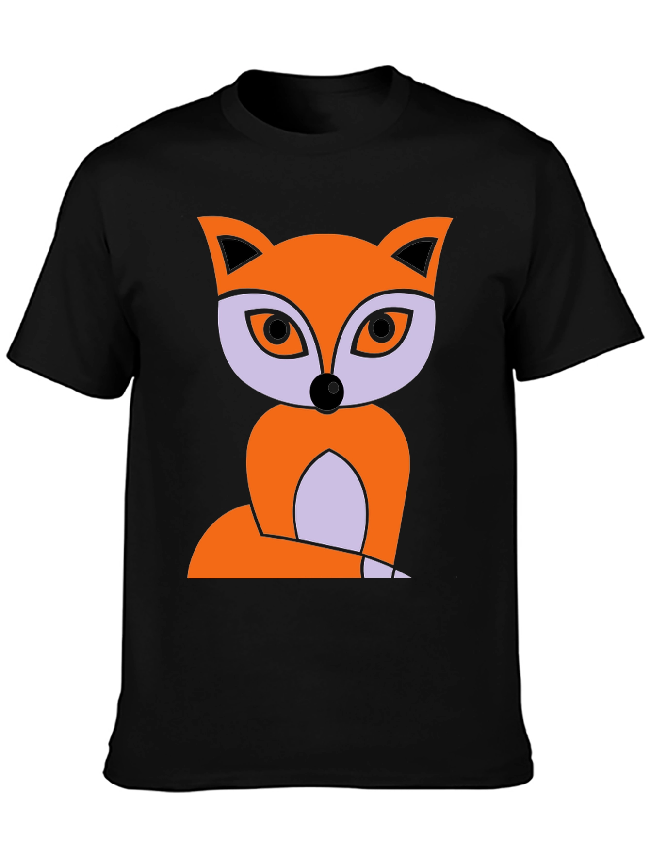 Fox Graphic Print T-Shirt - Black Cotton Tee