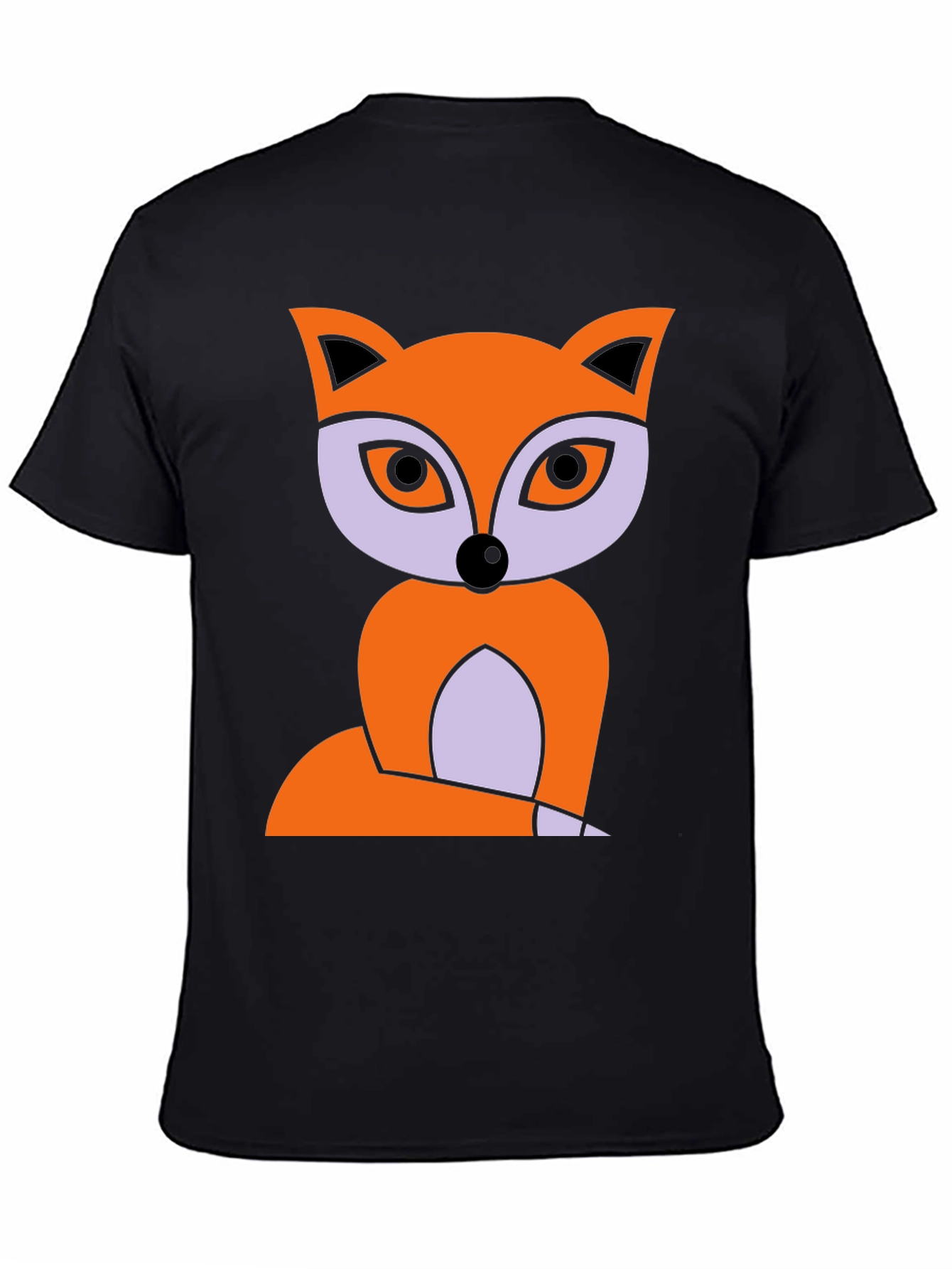 Fox Graphic Print T-Shirt - Black Cotton Tee