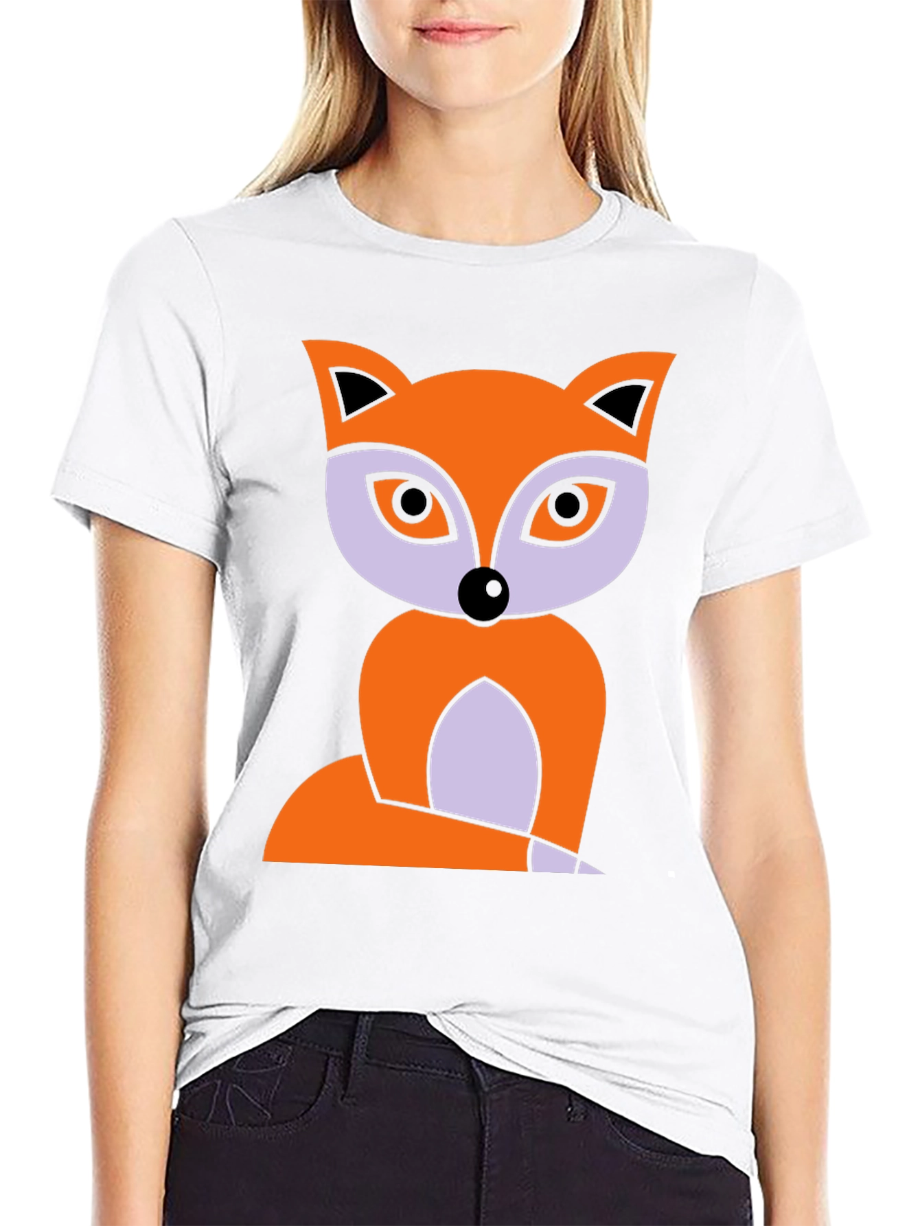 Fox Graphic Print T-Shirt - Black Cotton Tee