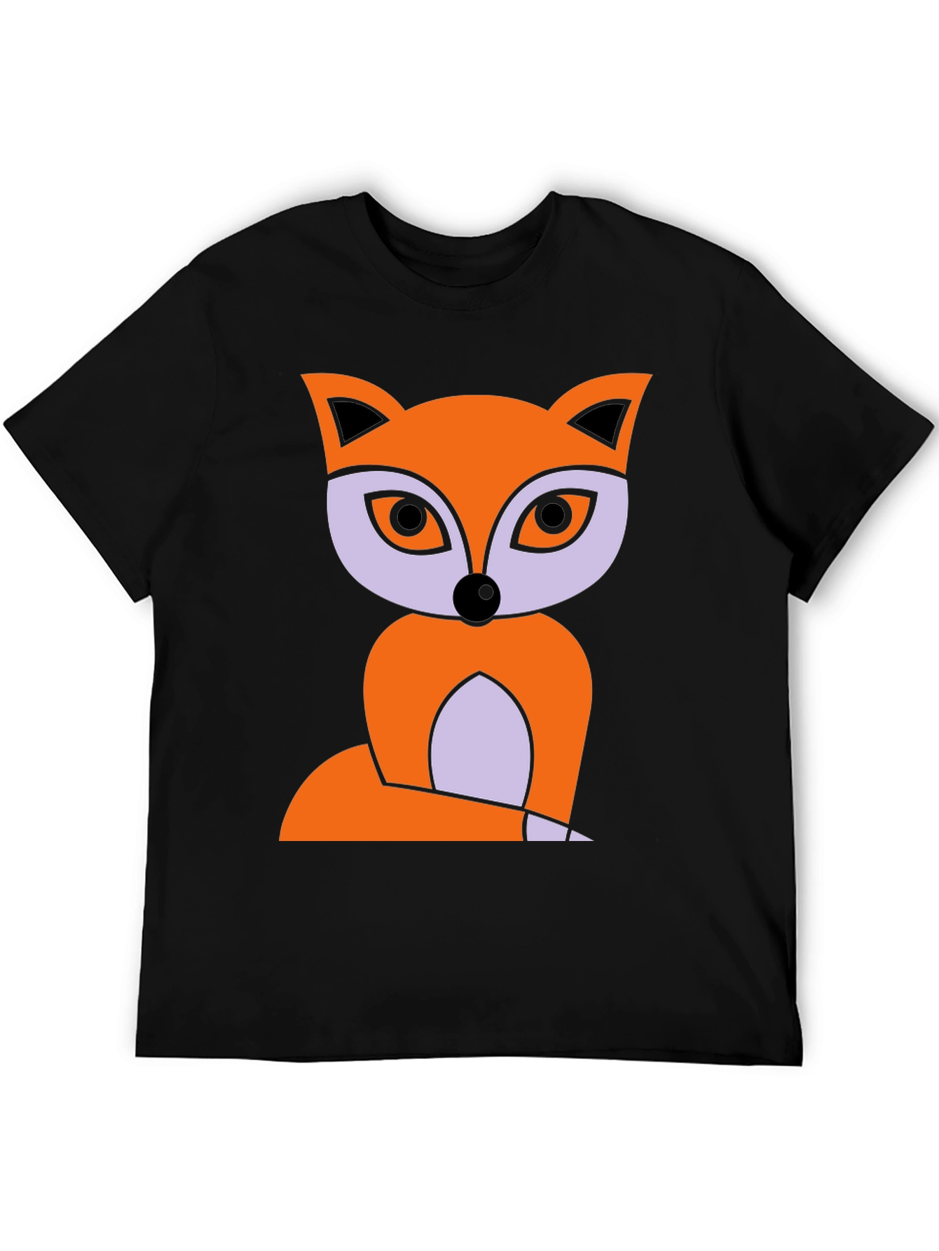 Fox Graphic Print T-Shirt - Black Cotton Tee