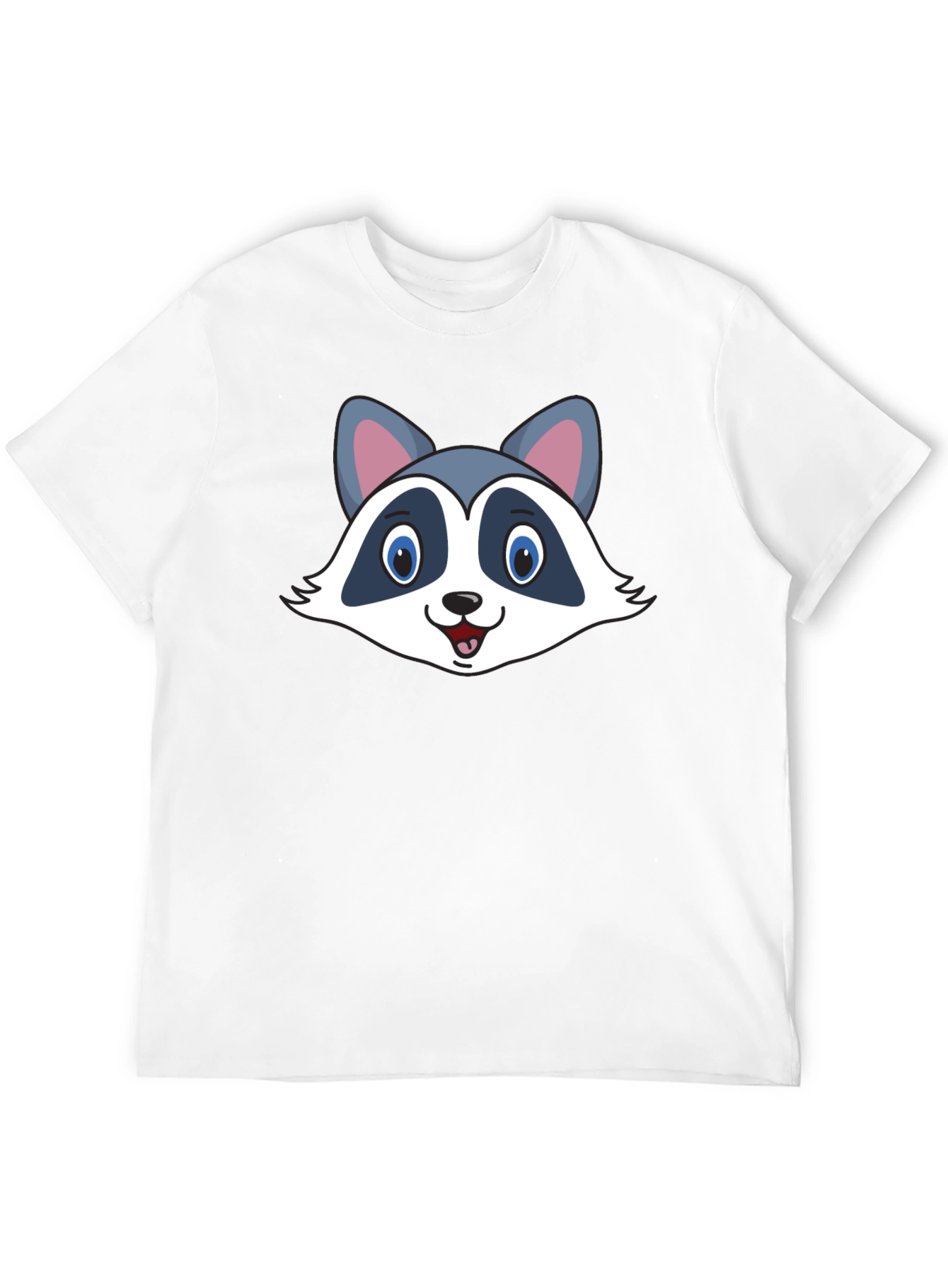 Cute Raccoon Graphic Black T-Shirt