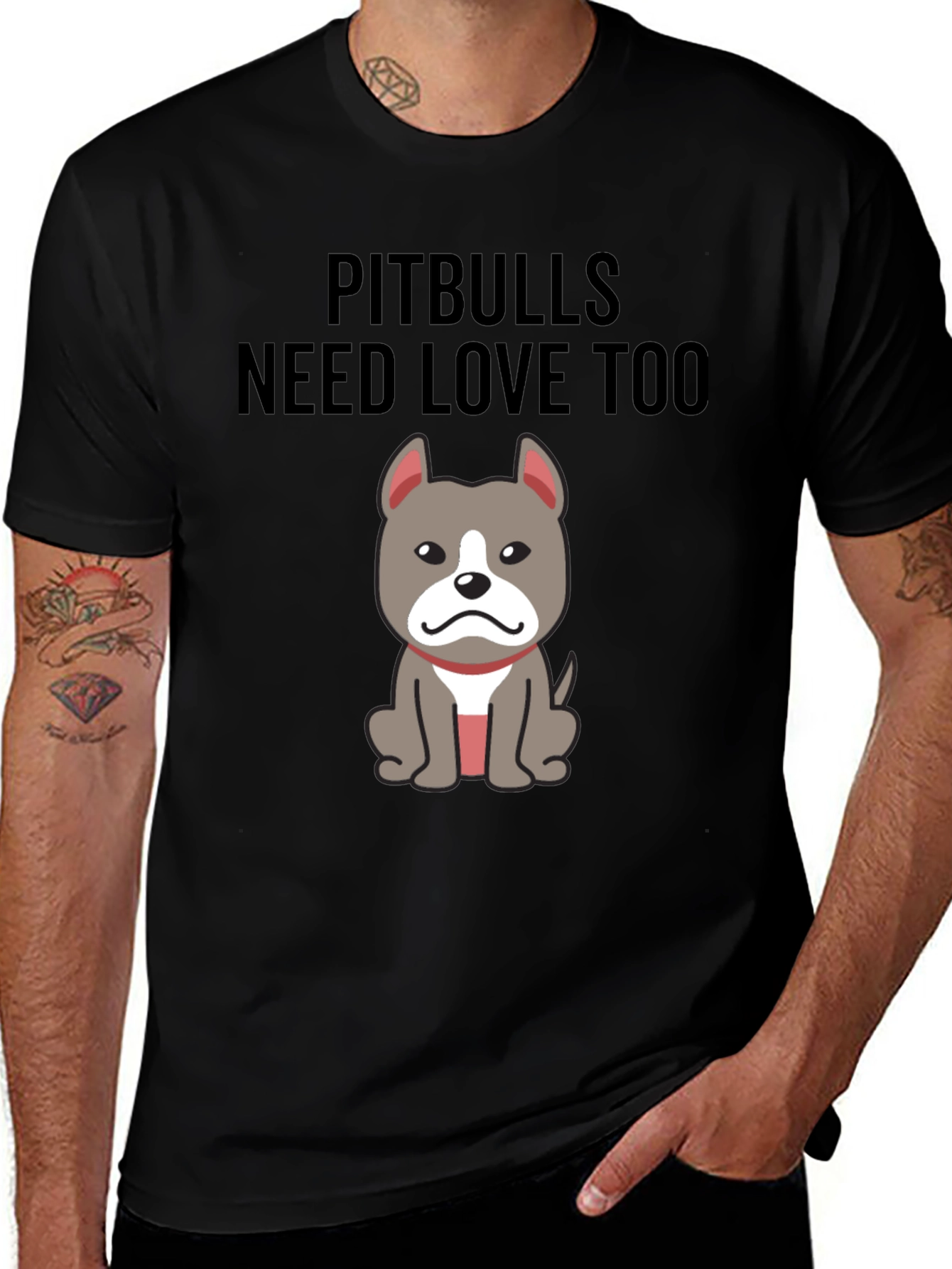 Pitbulls Need Love Too Graphic T-Shirt