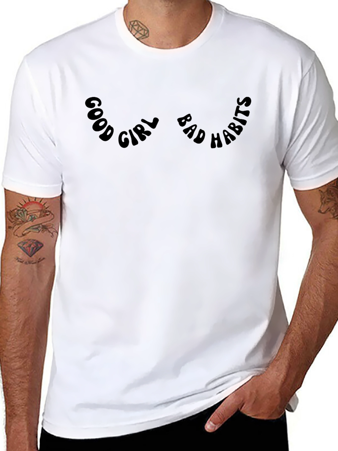 Good Girl Bad Habits Black Graphic Tee