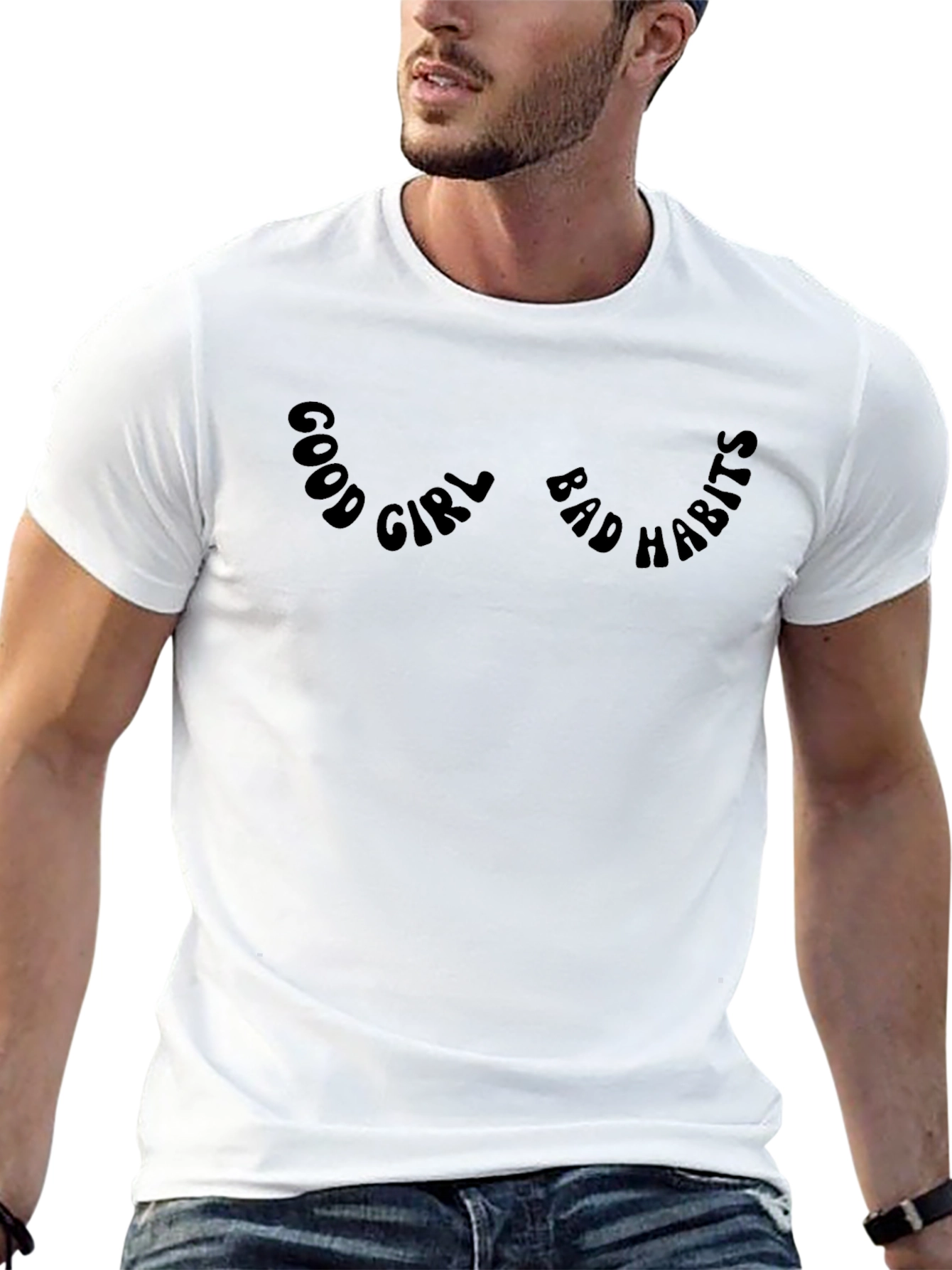 Good Girl Bad Habits Black Graphic Tee