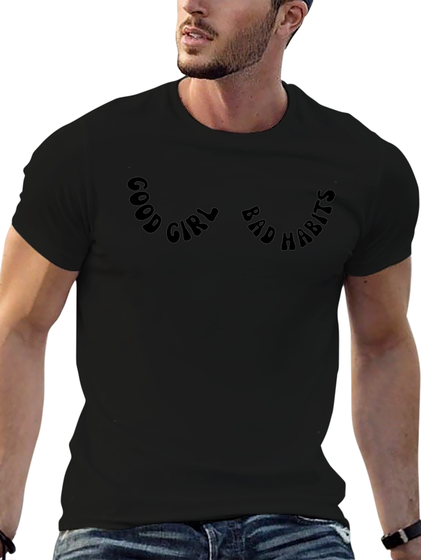 Good Girl Bad Habits Black Graphic Tee