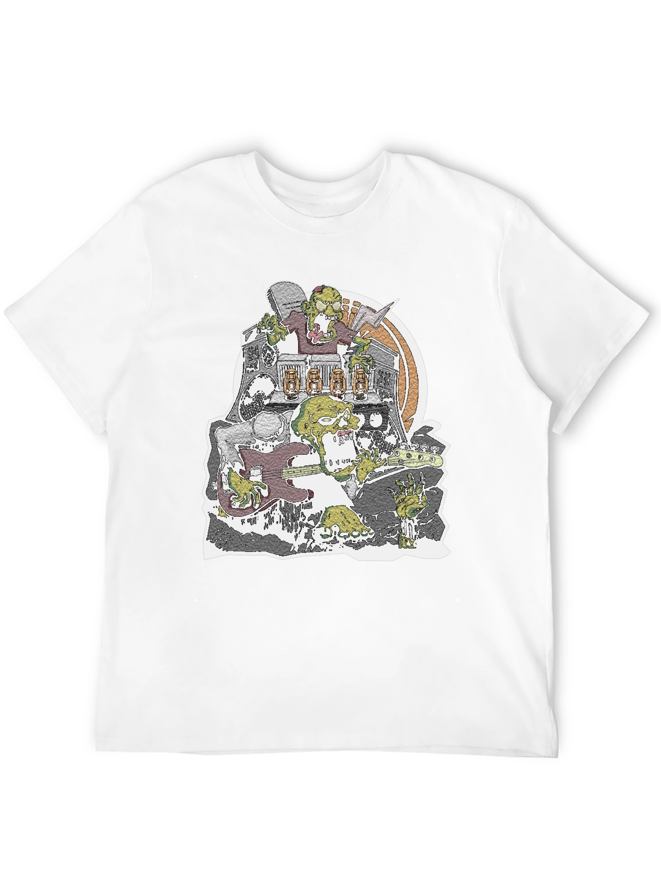 Zombie Band Graphic T-Shirt - Black Crew Neck