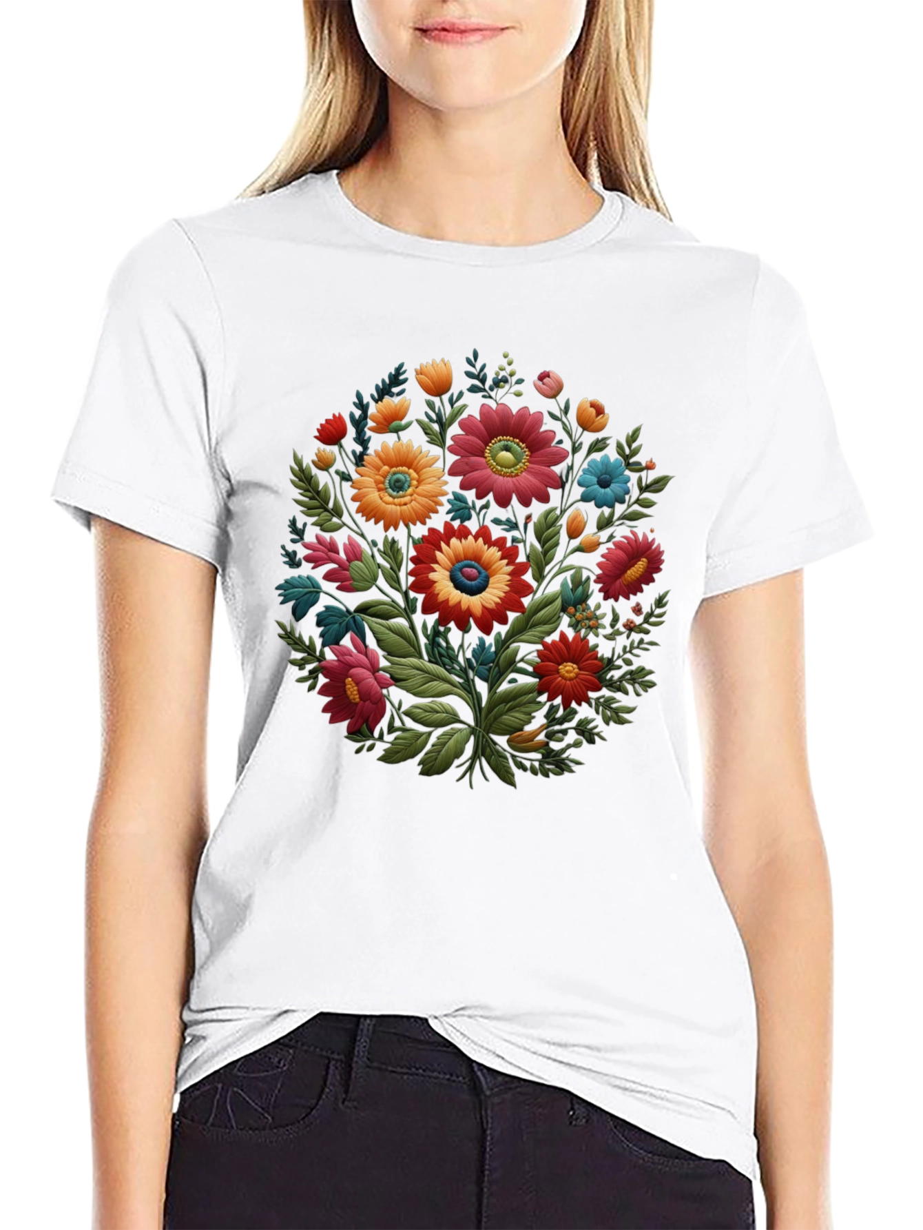 Floral Bouquet Graphic Tee - Stylish Unisex T-Shirt