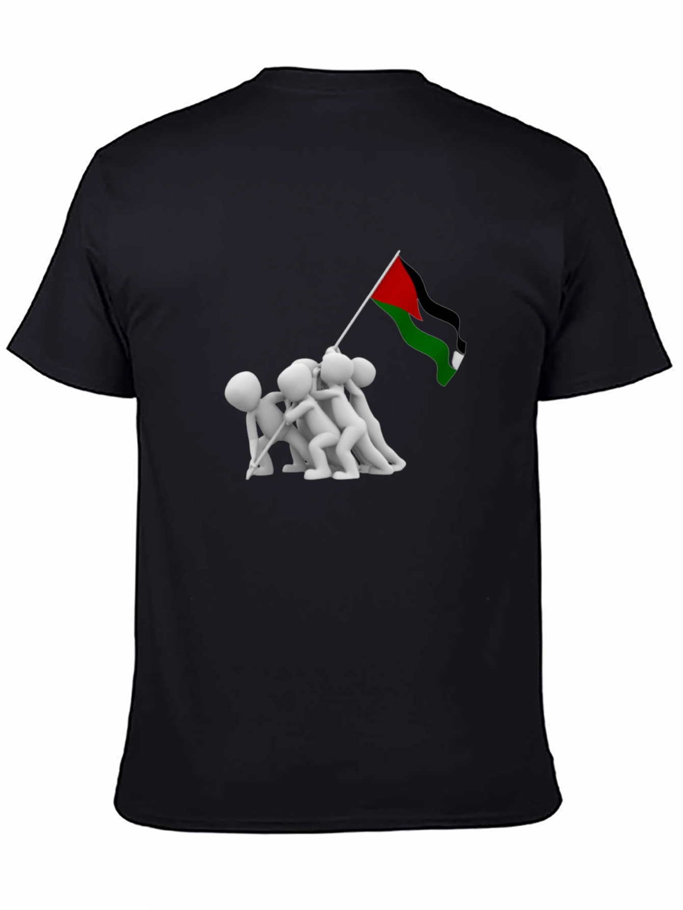 Raising Flag Graphic Tee - Black Cotton Blend