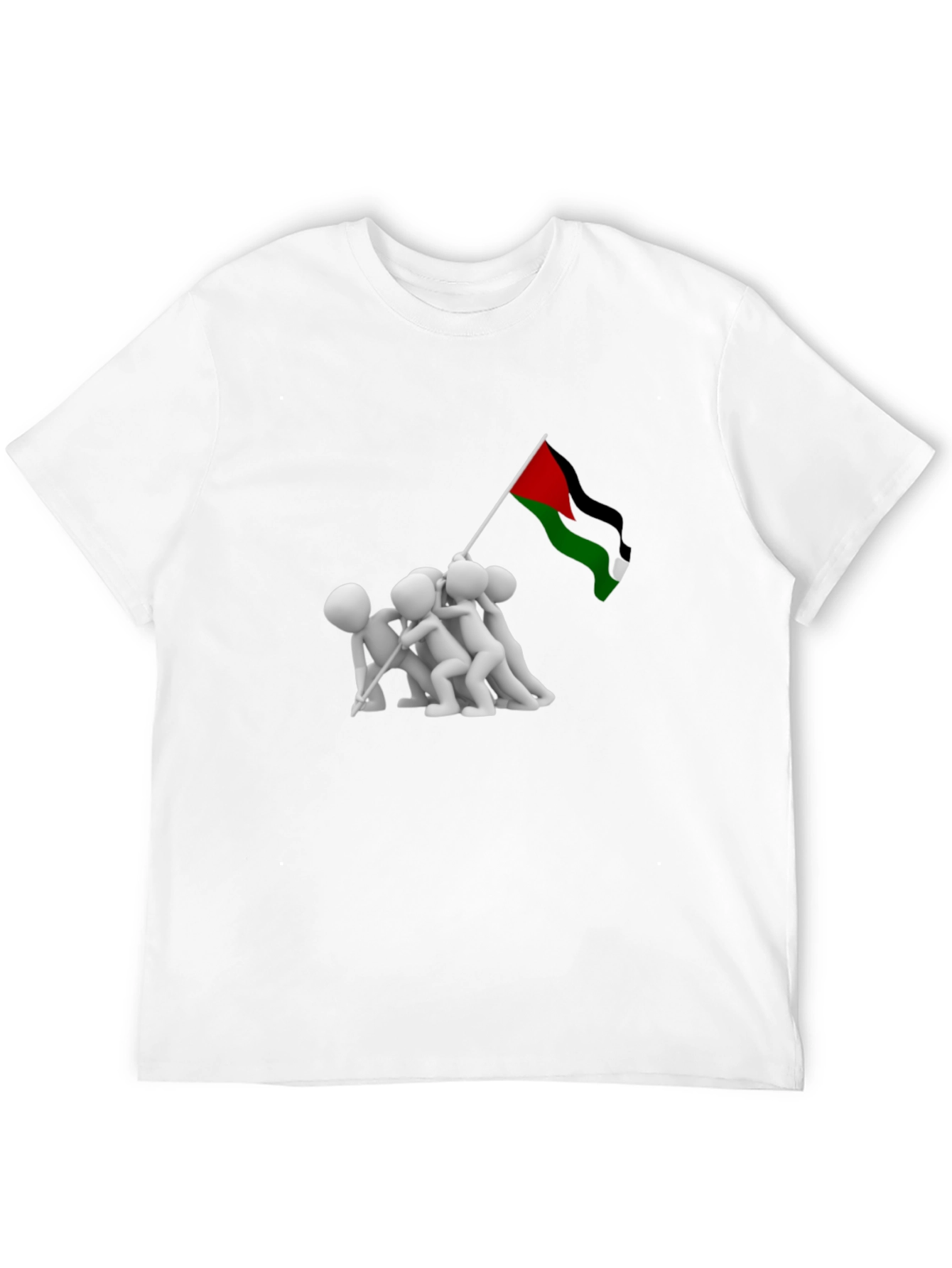 Raising Flag Graphic Tee - Black Cotton Blend