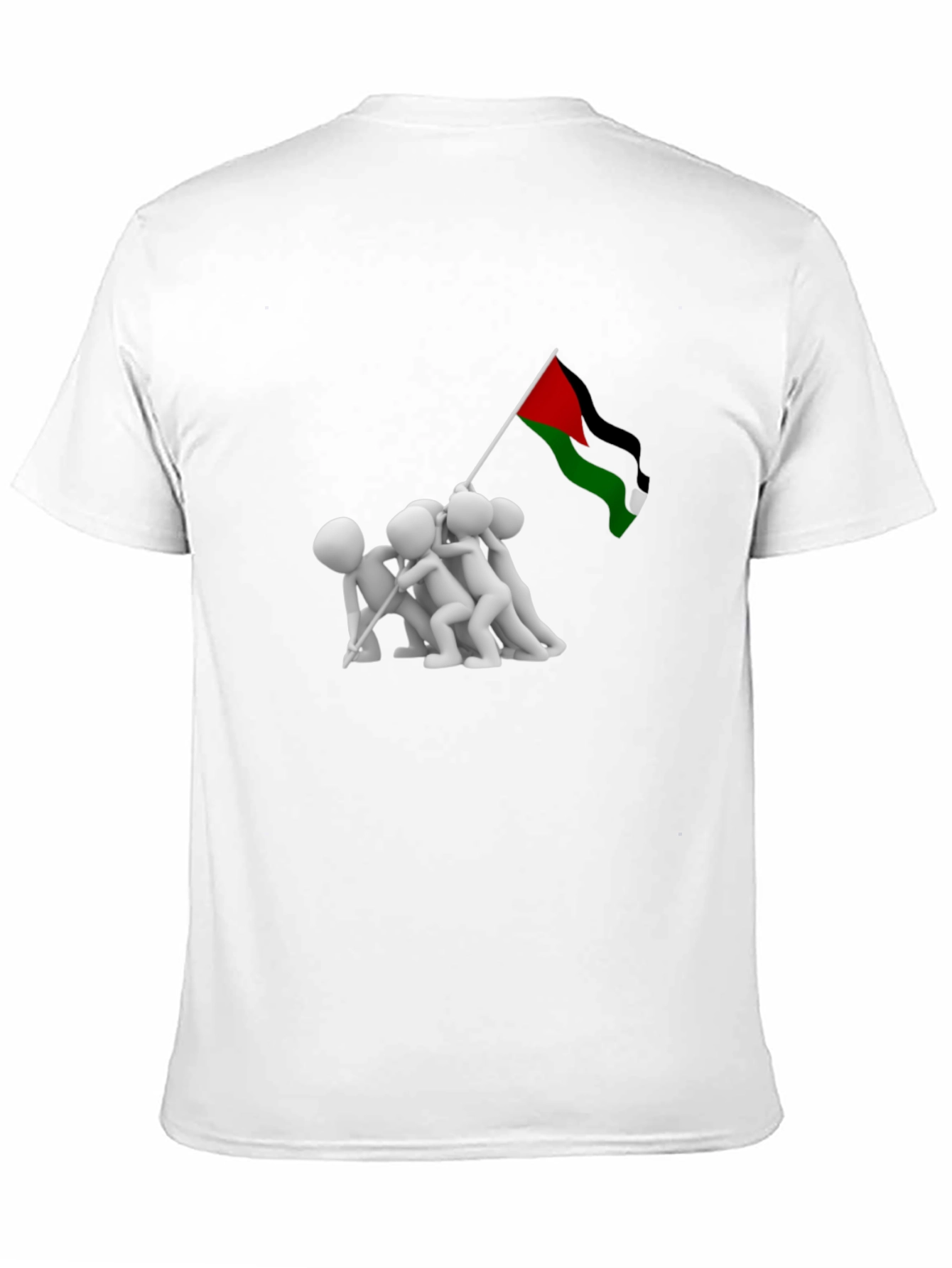 Raising Flag Graphic Tee - Black Cotton Blend