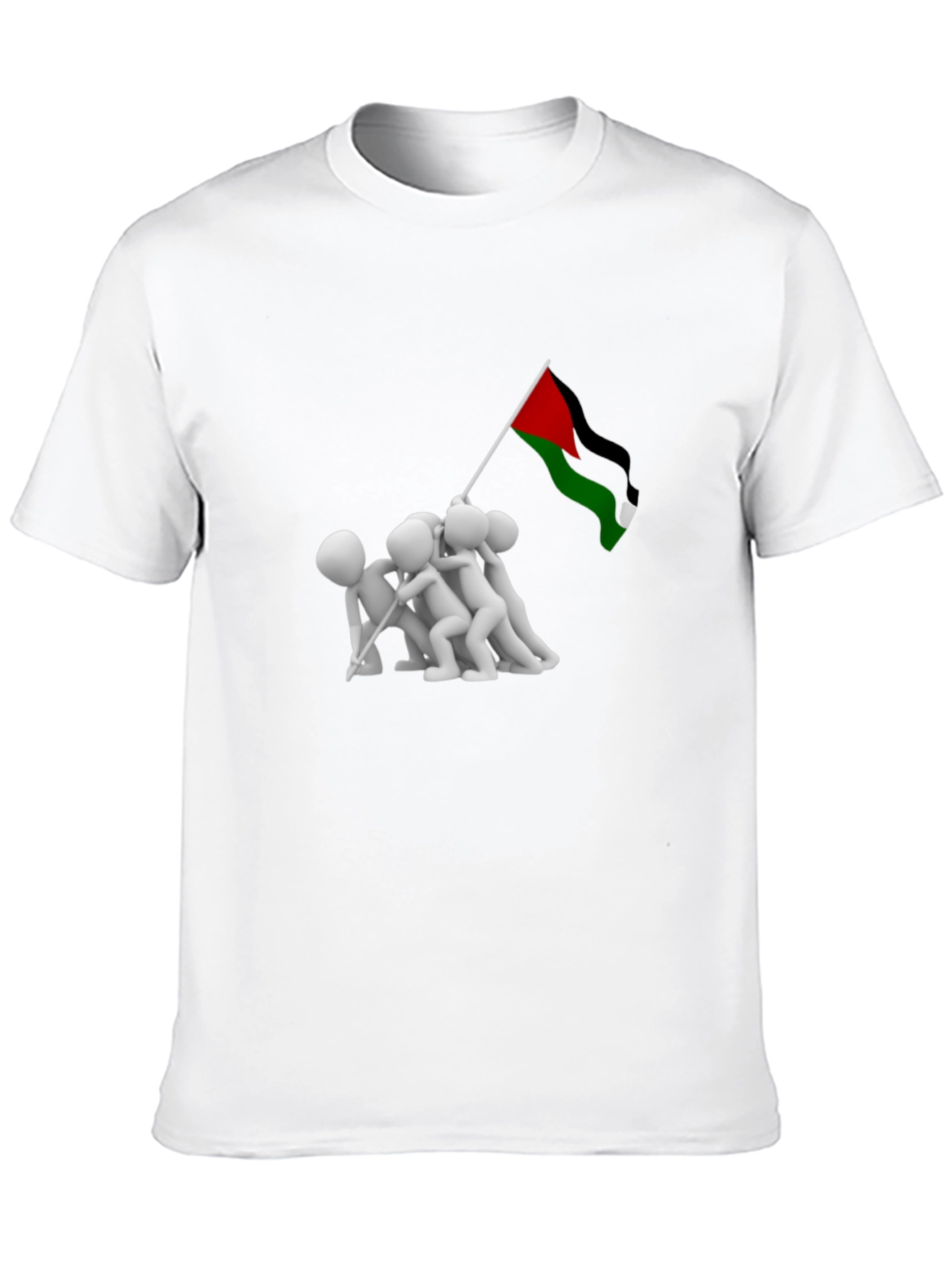 Raising Flag Graphic Tee - Black Cotton Blend