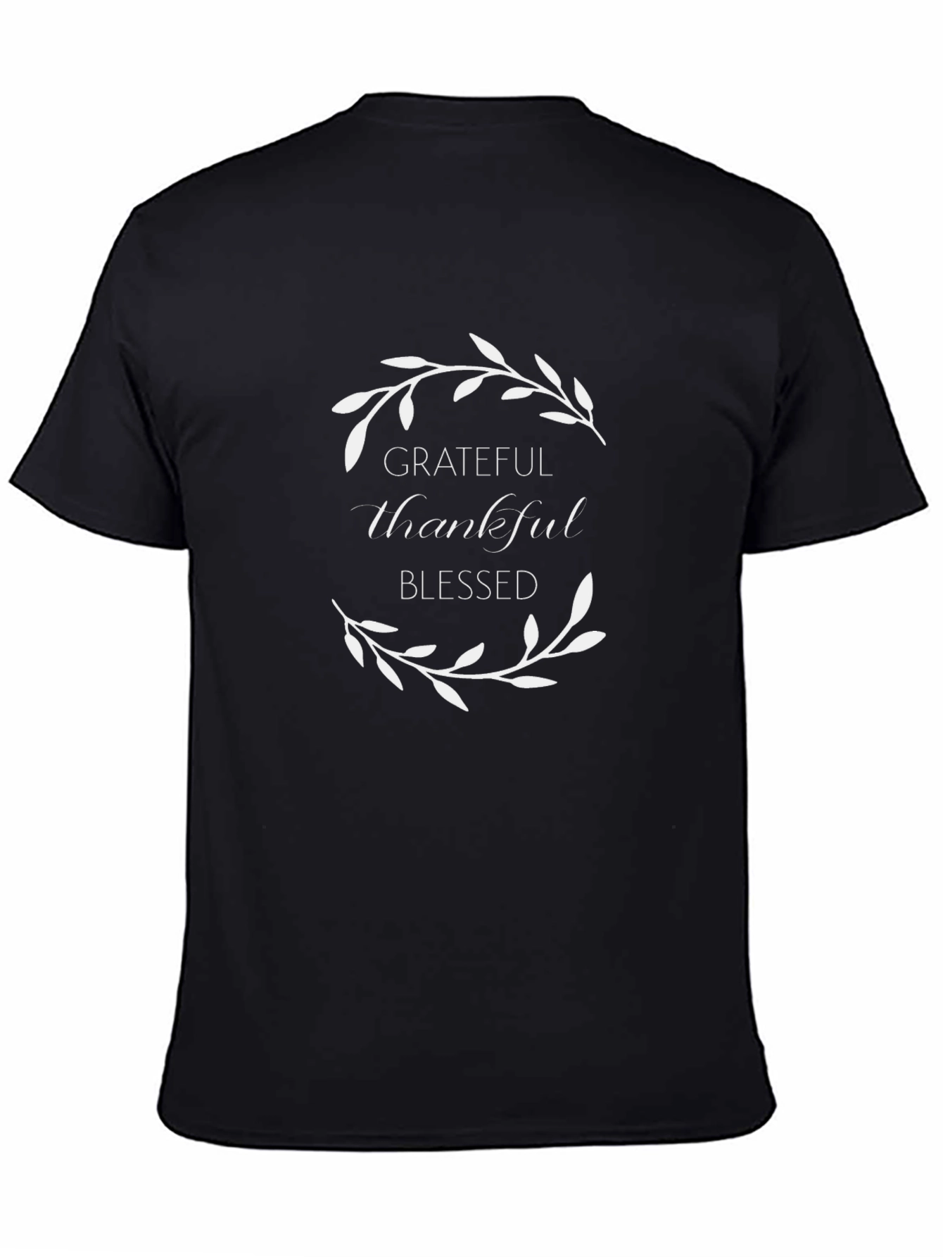 Grateful Thankful Blessed Black T-Shirt